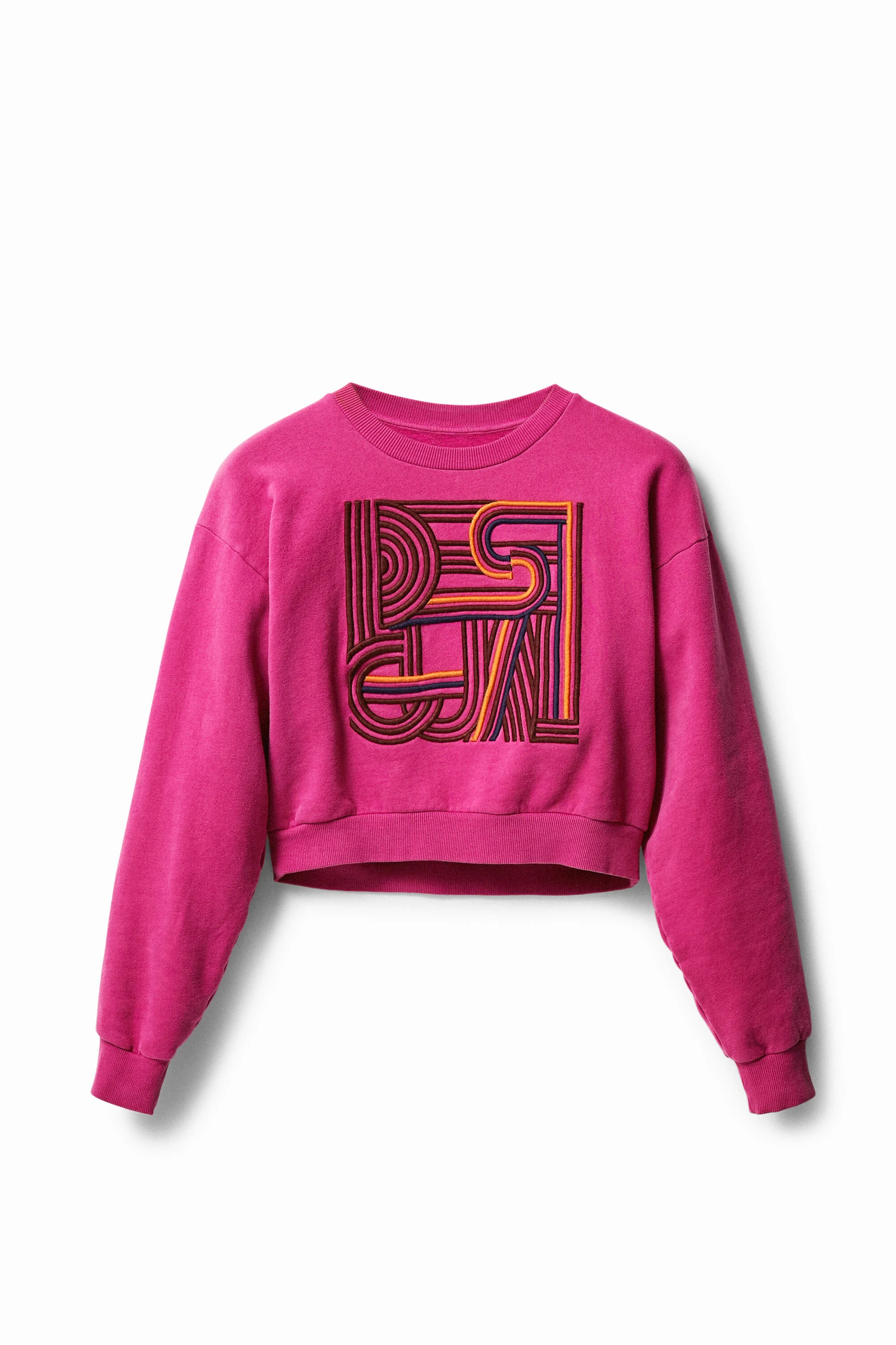 Sudadera felpa lisa bordados