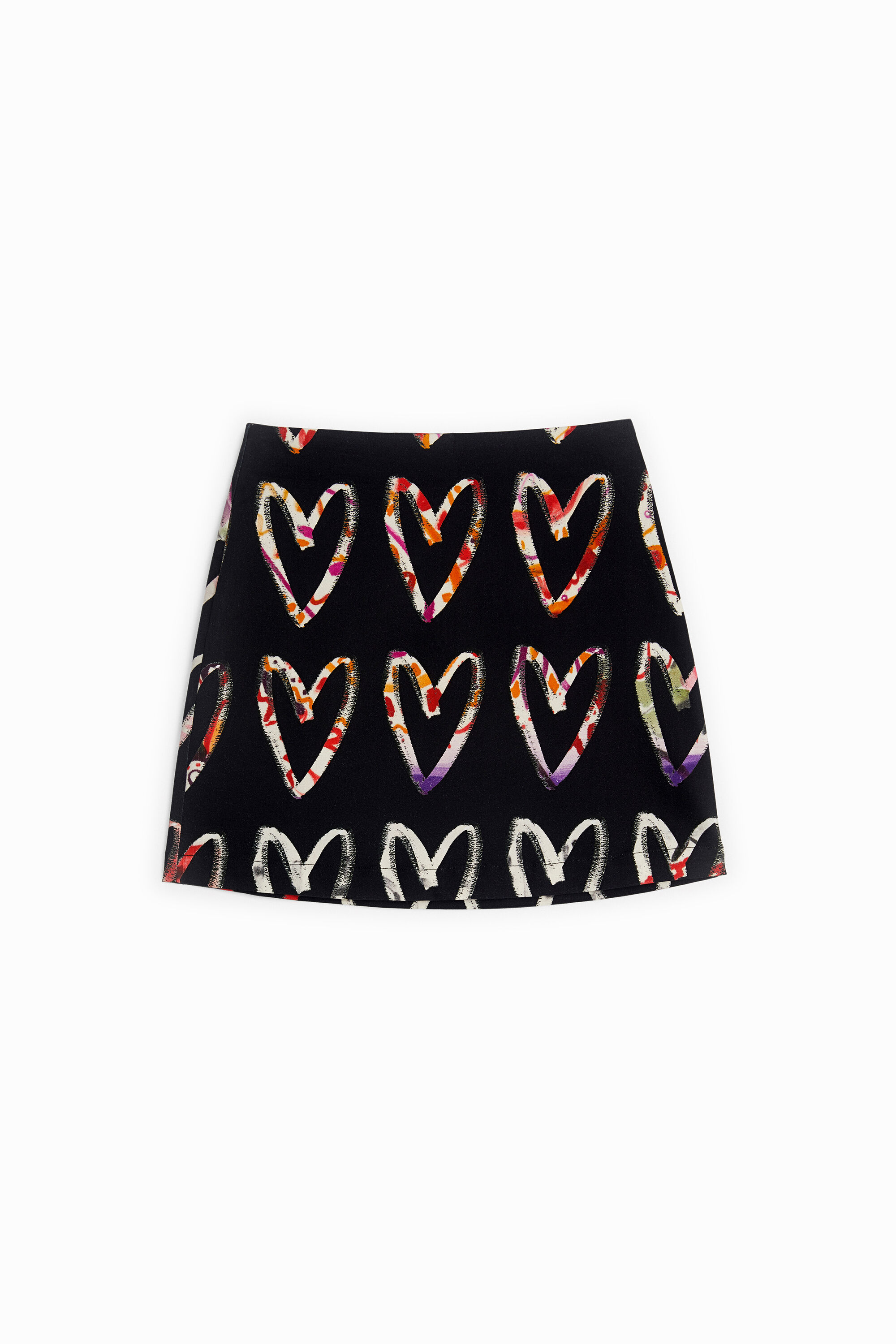 Minifalda algod&oacute;n estampado corazones