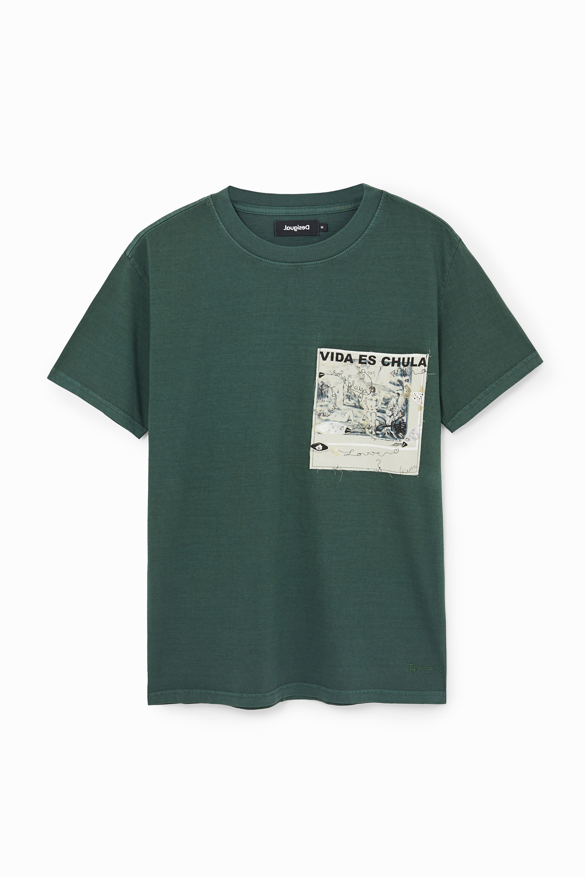 Camiseta parche 100% algod&oacute;n