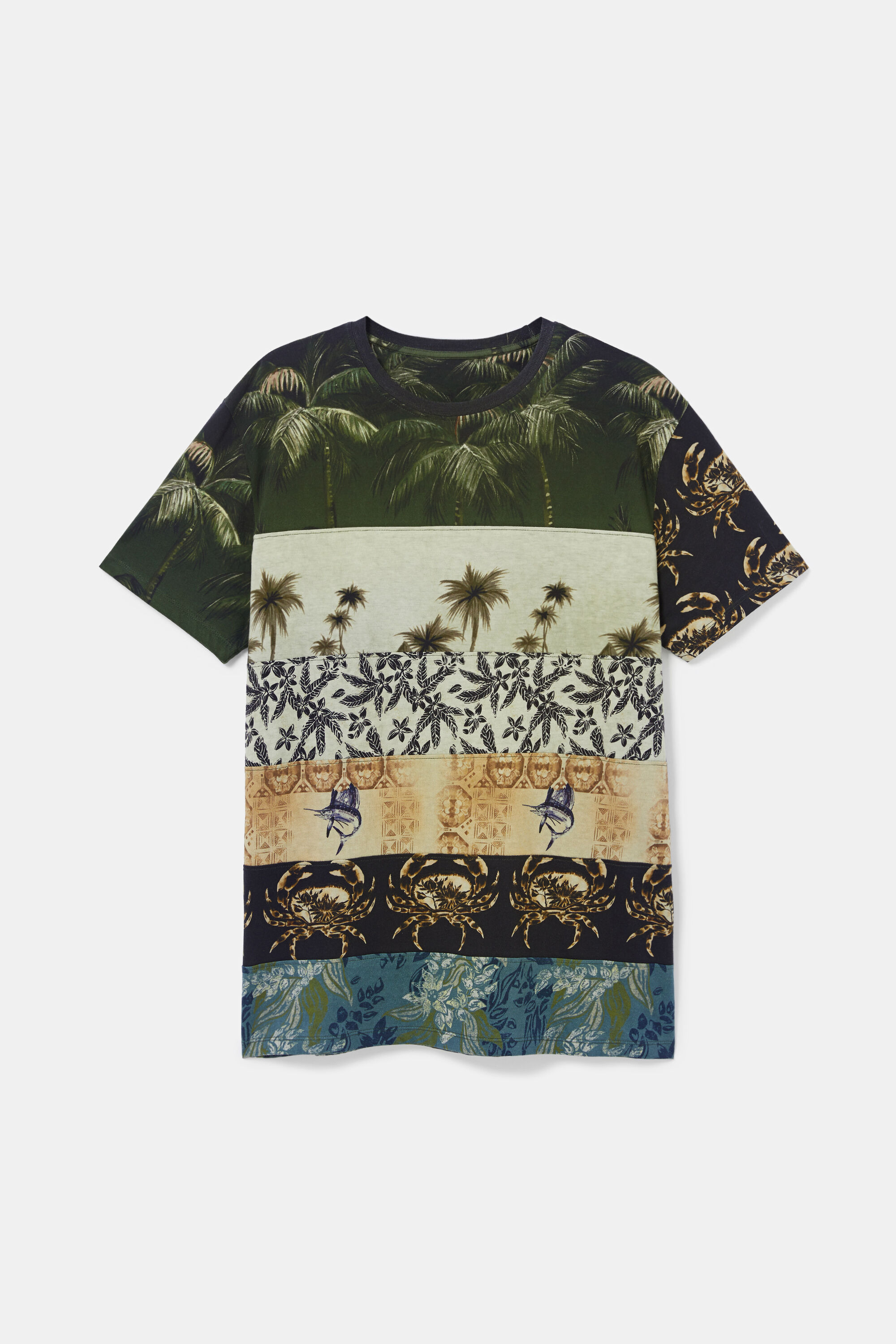 Camiseta b&aacute;sica algod&oacute;n mix estampado