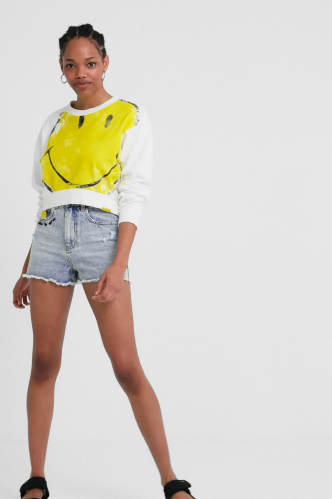 Sudadera crop Smiley&reg;
