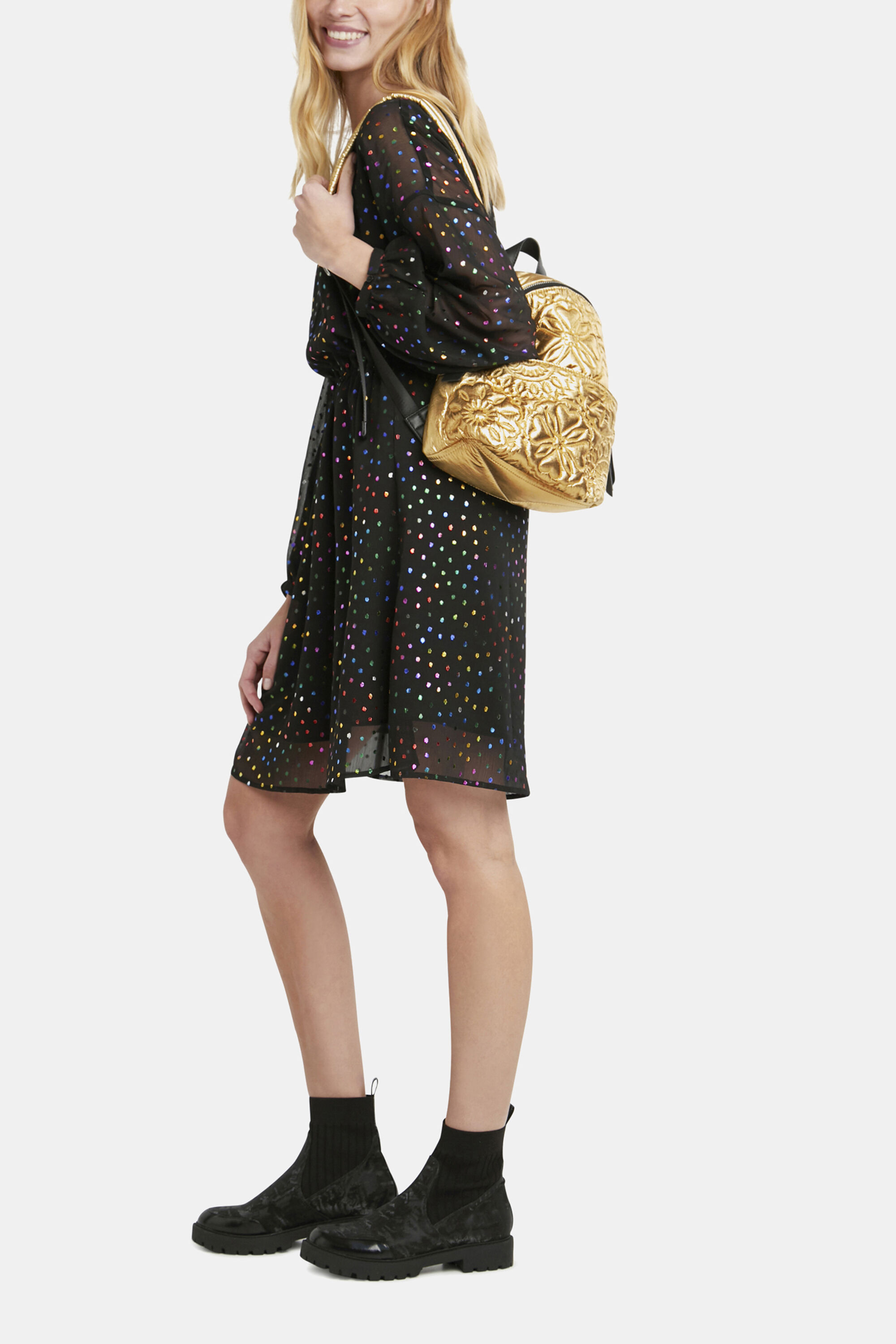 Mochila mini acolchada floral