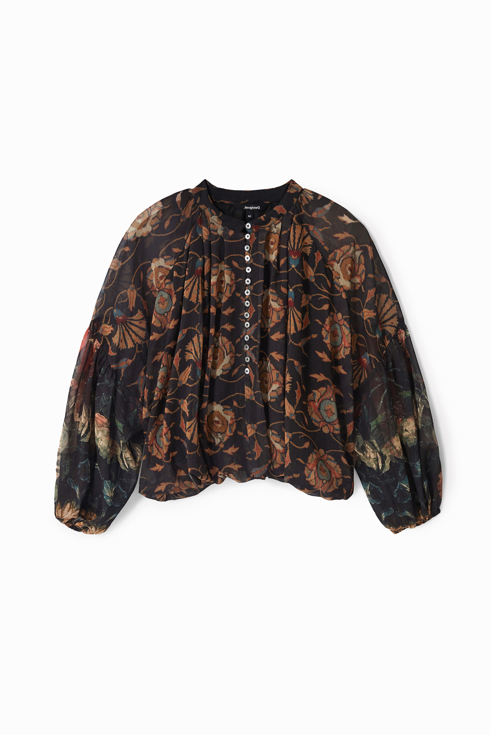 Blusa oversize cuello mao abullonada