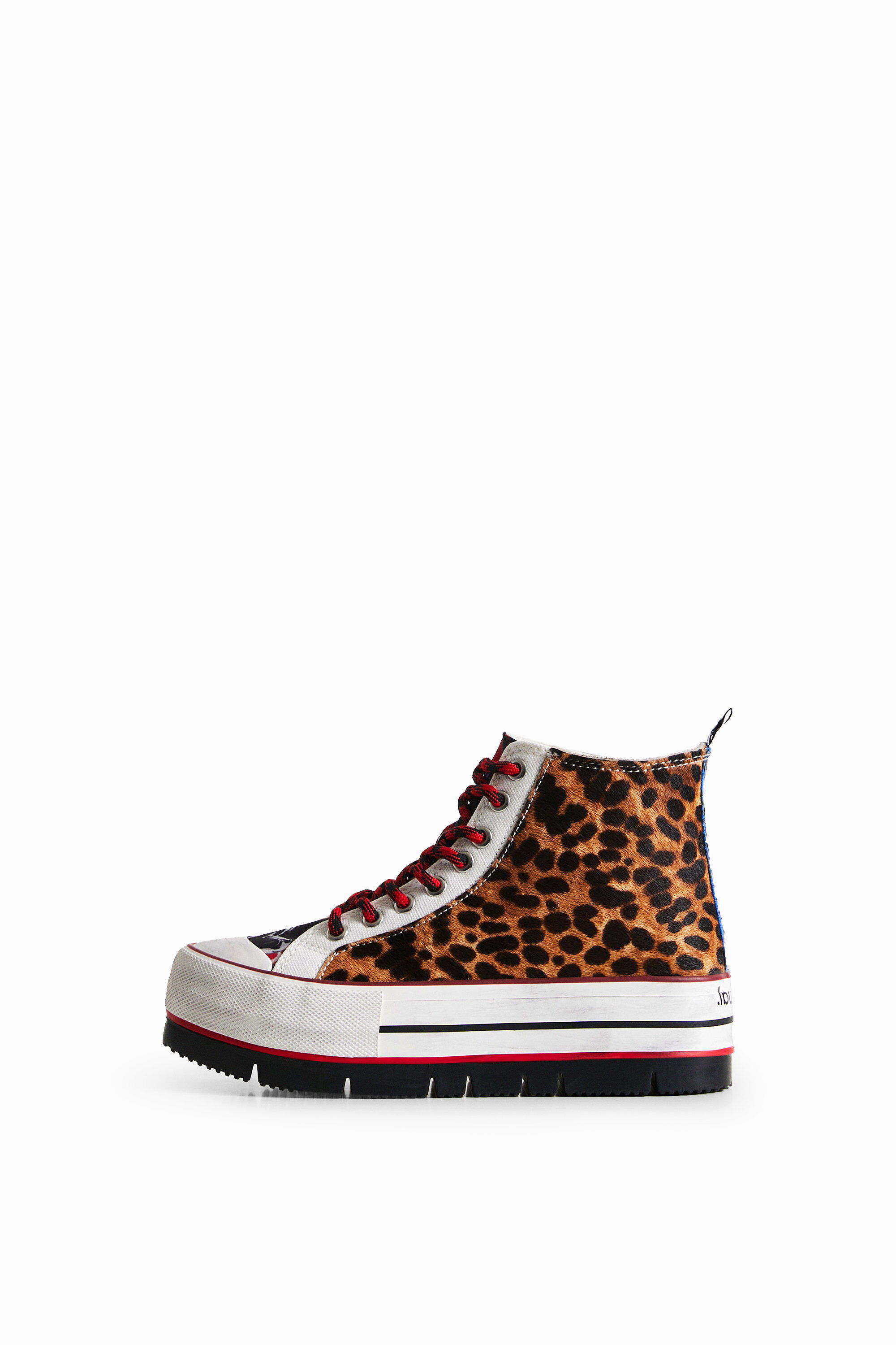 Sneakers altas plataforma print animal
