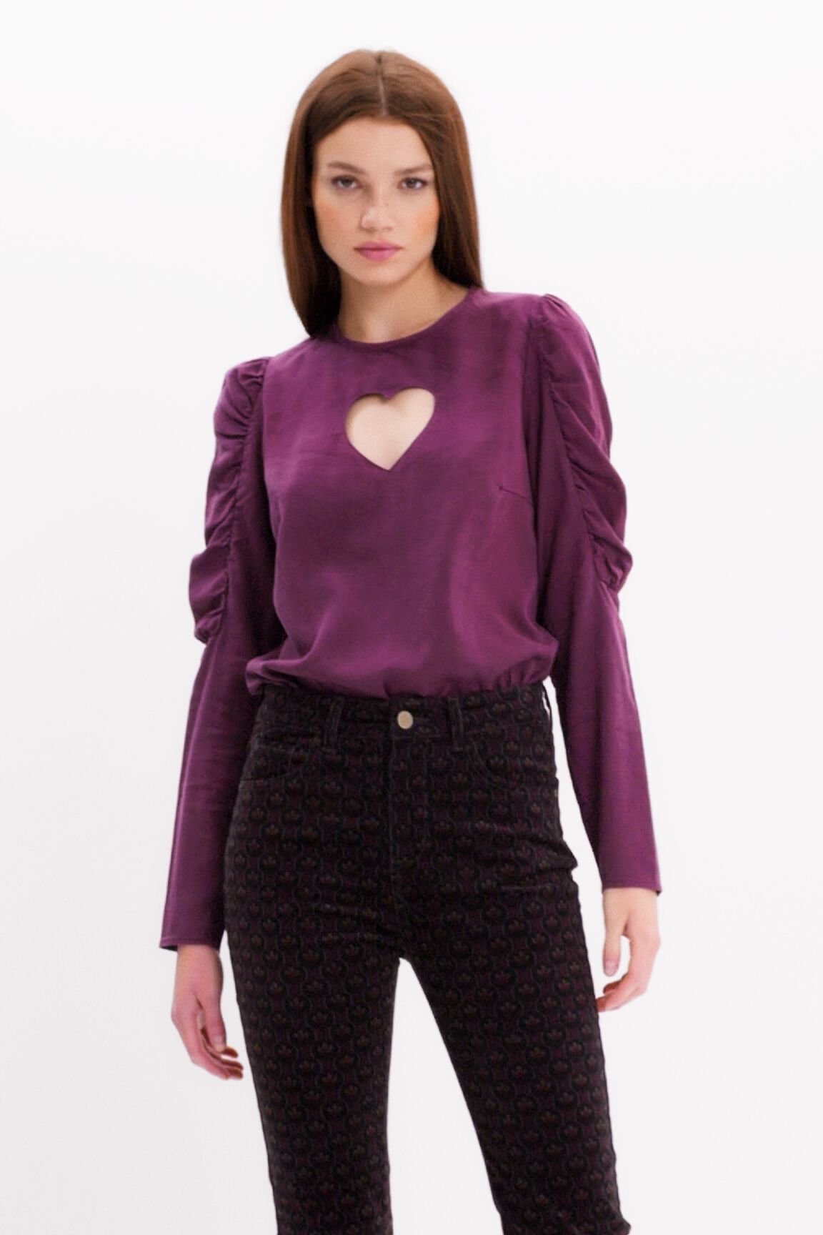 Blusa mangas abullonadas coraz&oacute;n