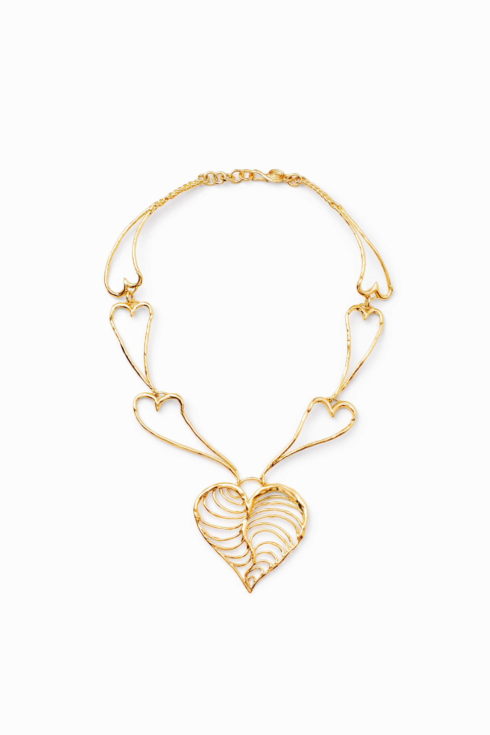 Collar corazones ba&ntilde;o oro Zalio