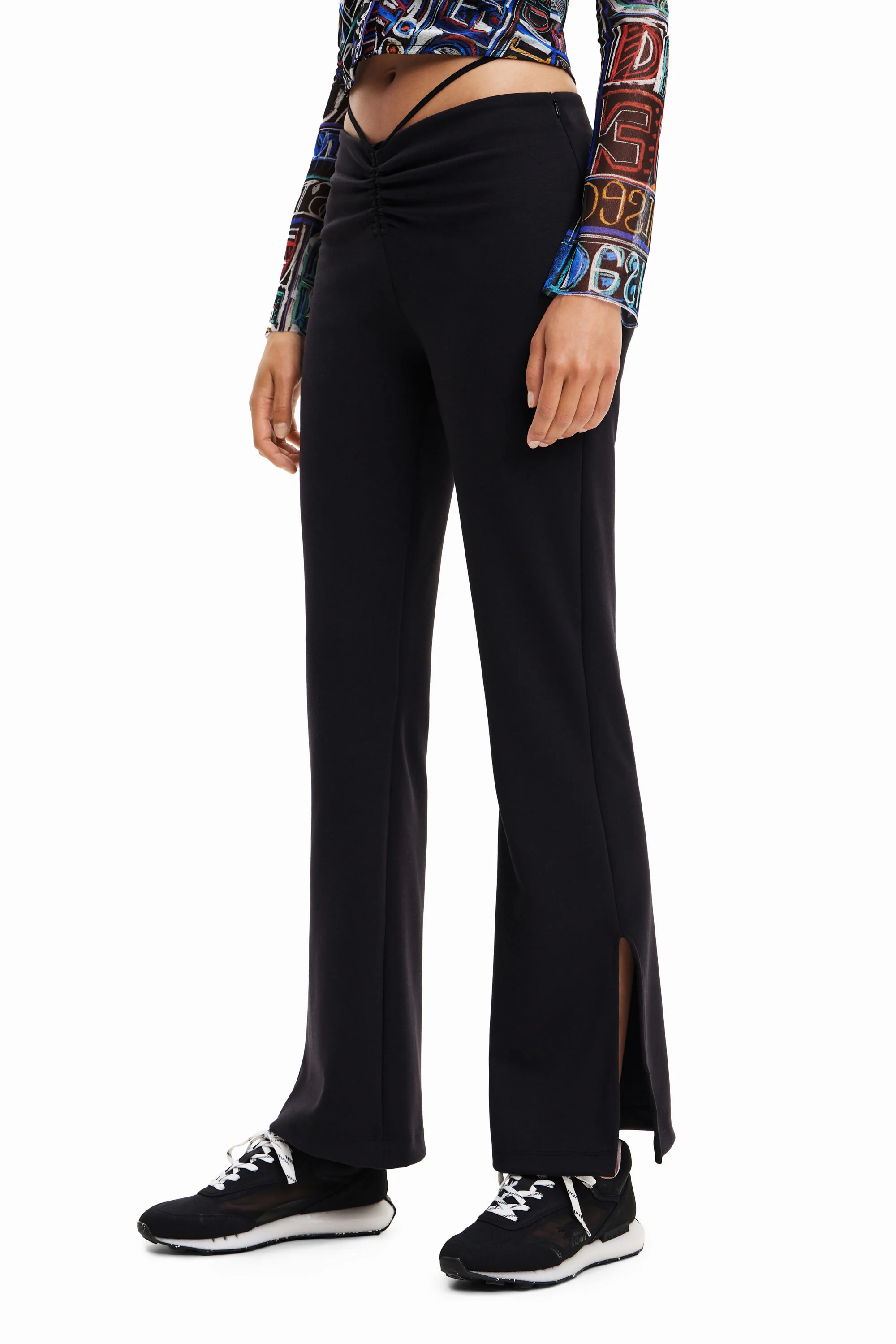 Pantal&oacute;n fruncido lazada