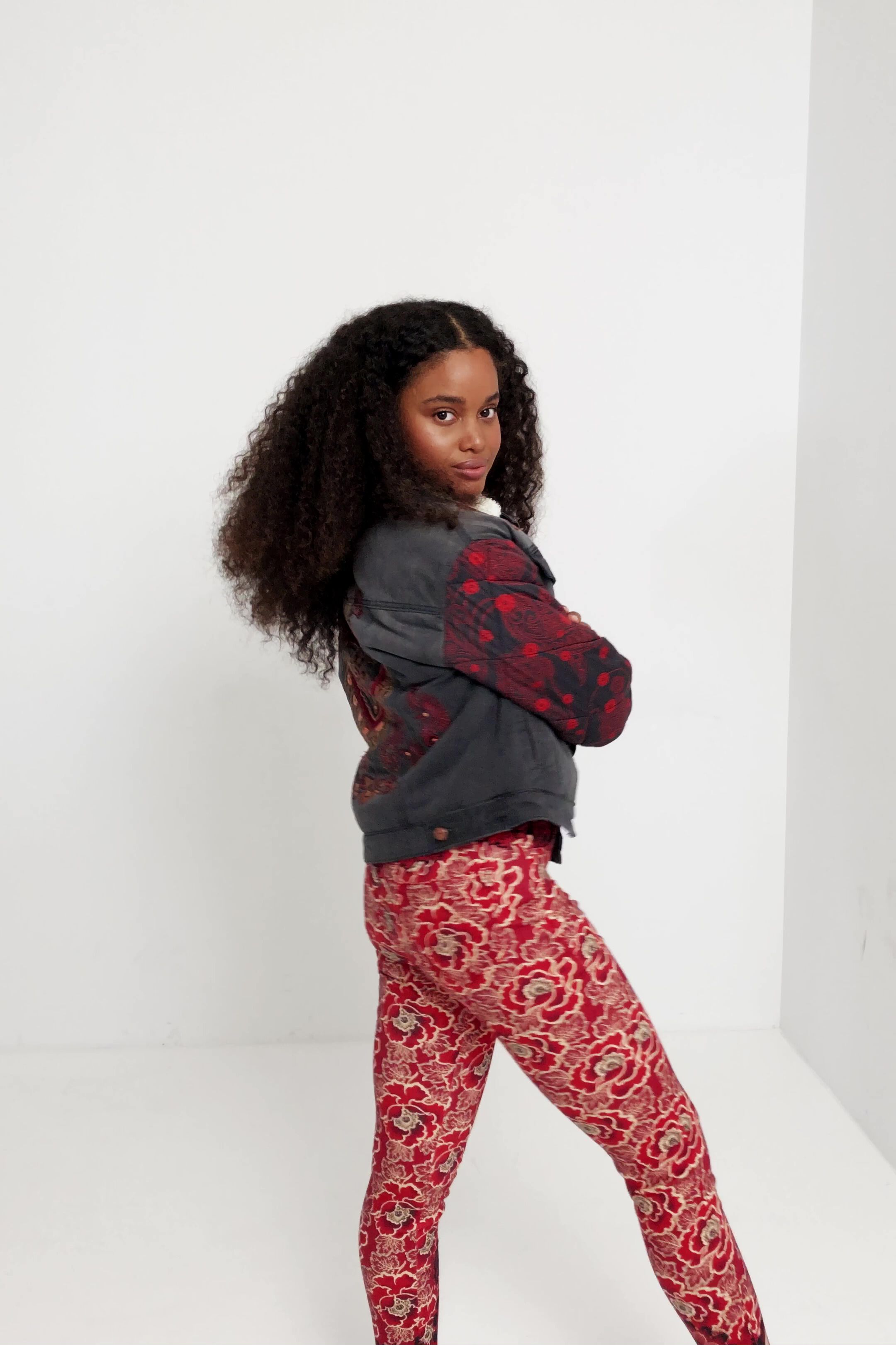 Chaqueta vaquera oversize bimateria