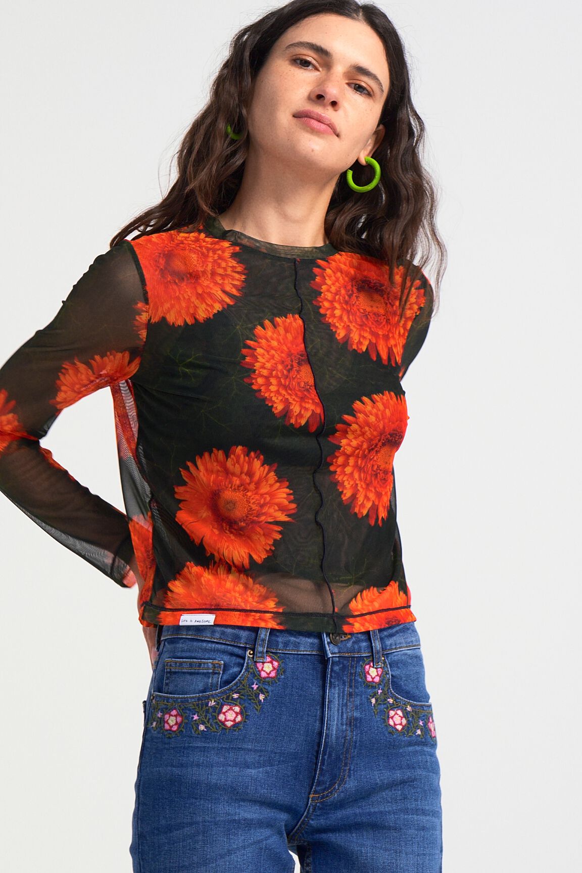 Camiseta tul floral