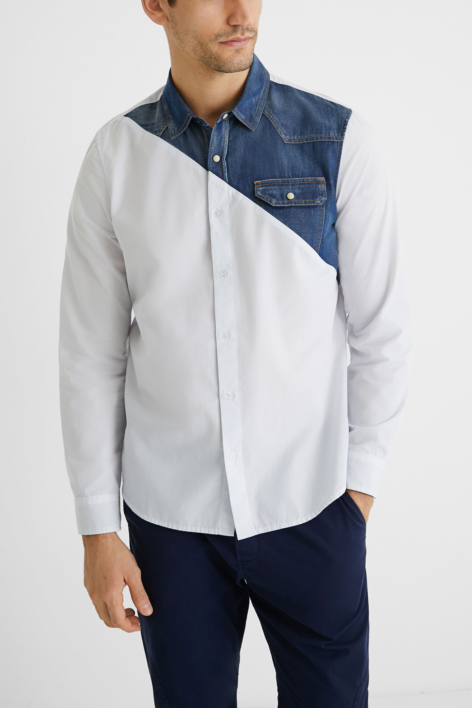Camisa popel&iacute;n reserva vaquera
