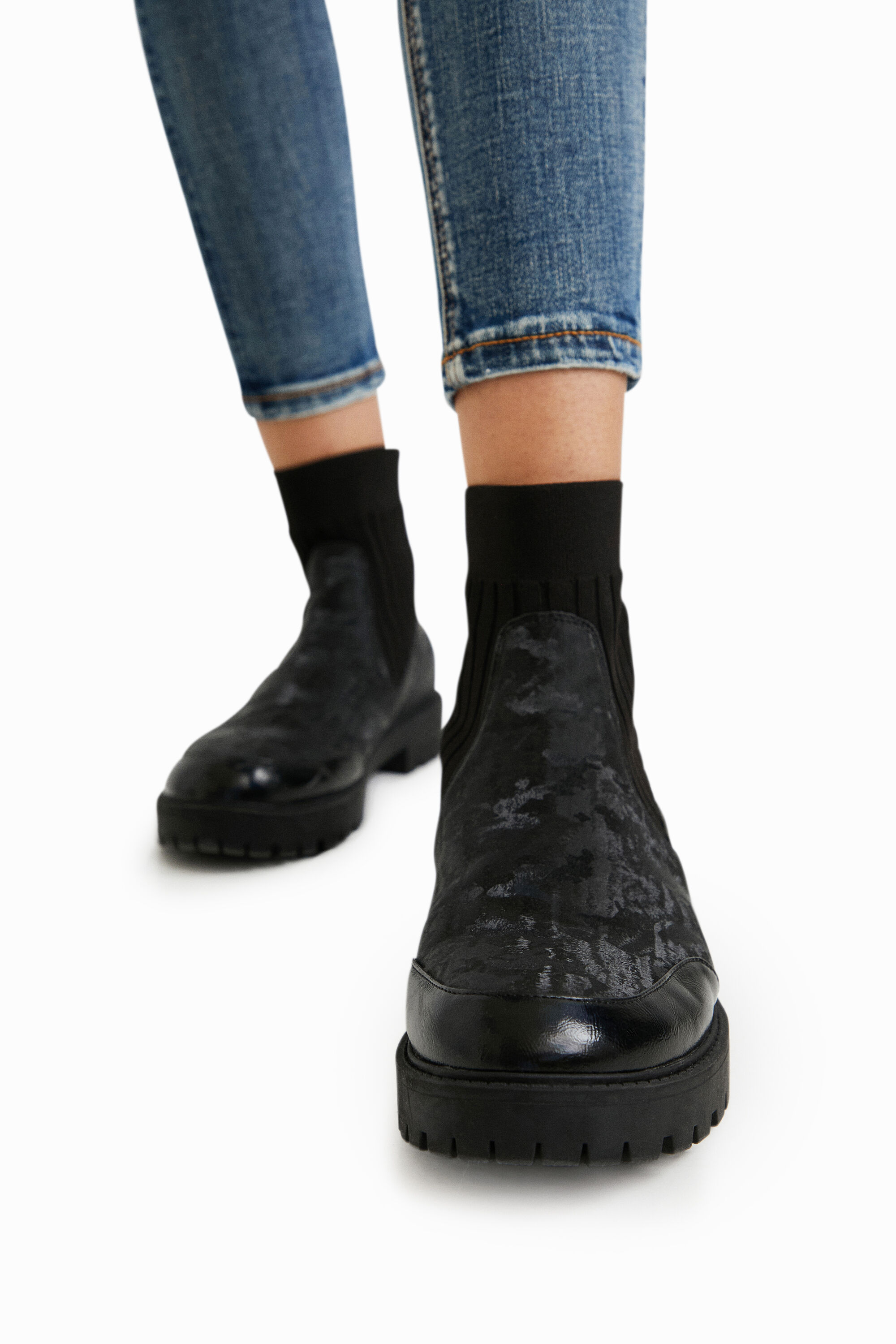 Botines biker calcet&iacute;n