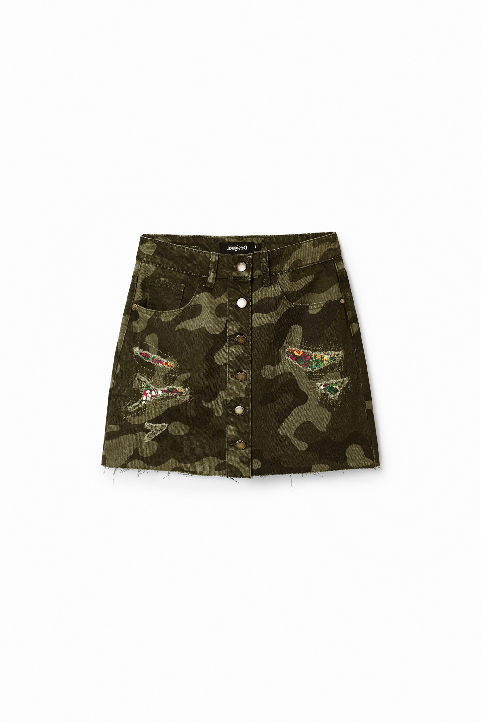 Minifalda botones camuflaje