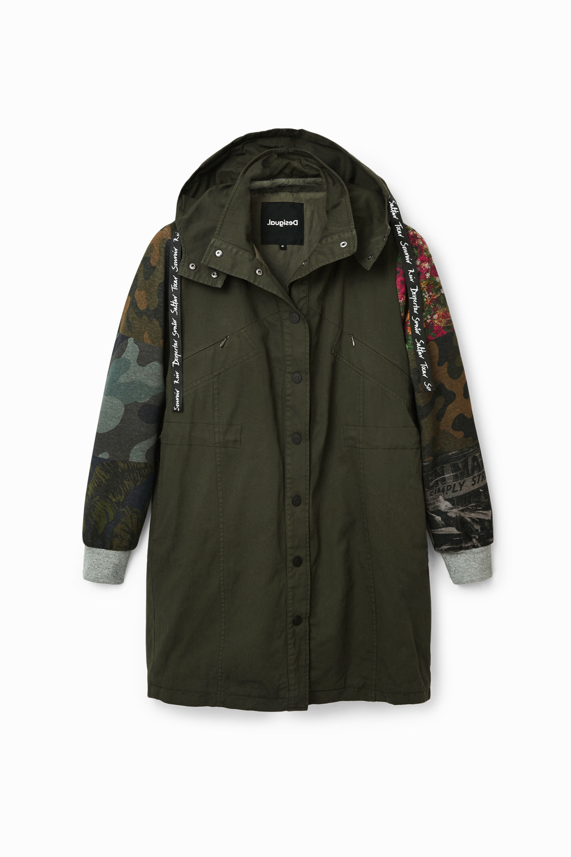 Parka larga h&iacute;brida