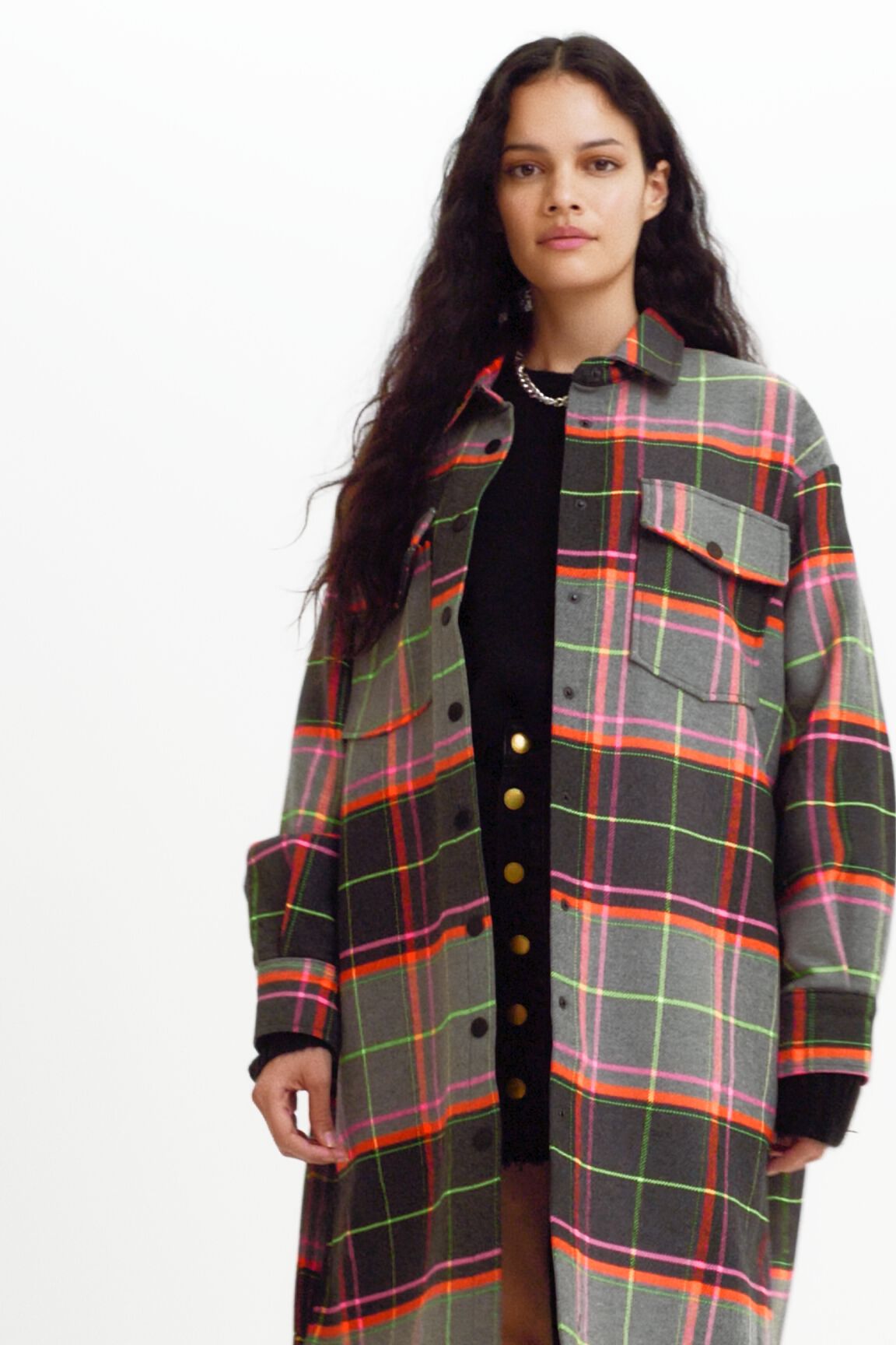Abrigo sobrecamisa tart&aacute;n