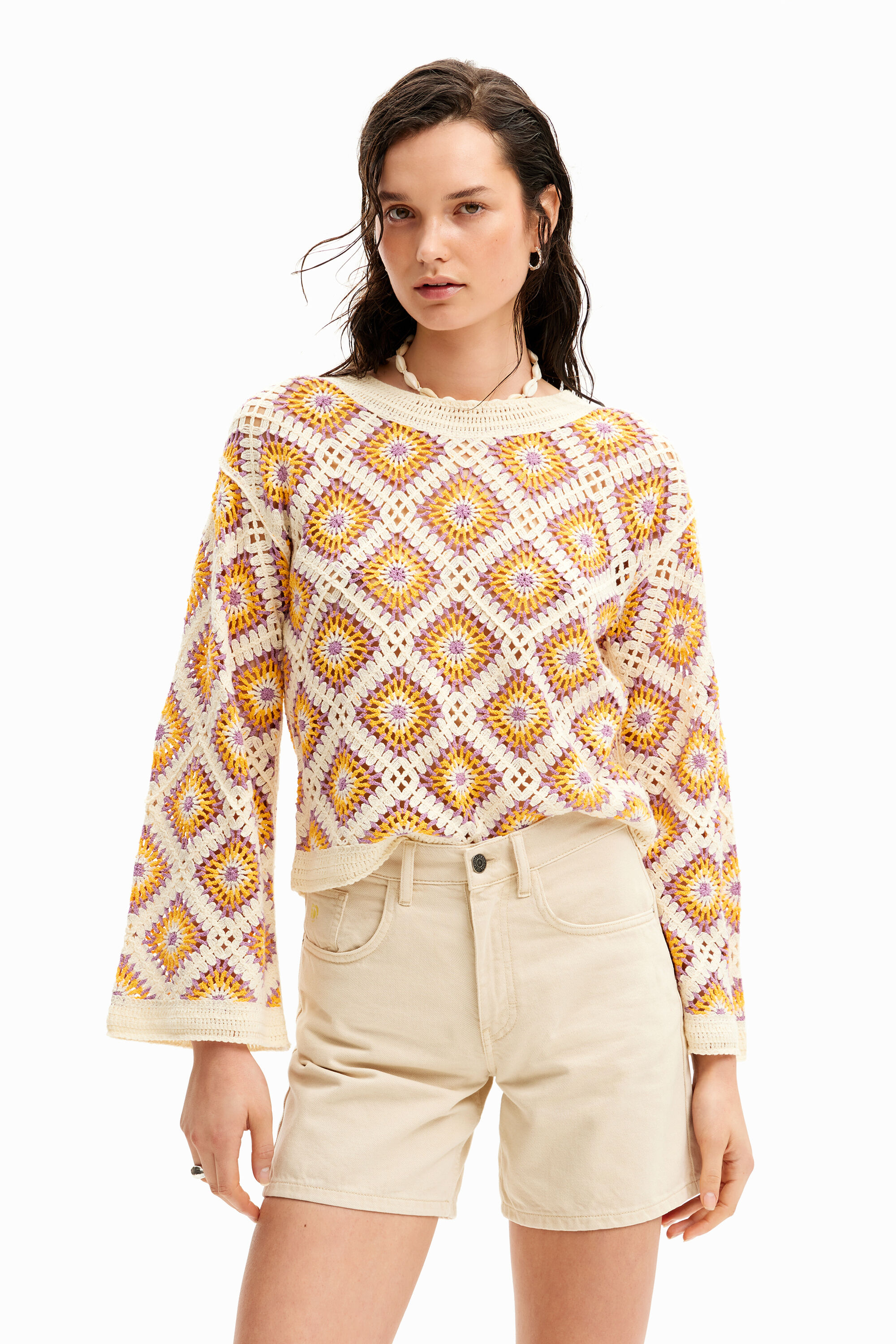 Jersey crochet multicolor