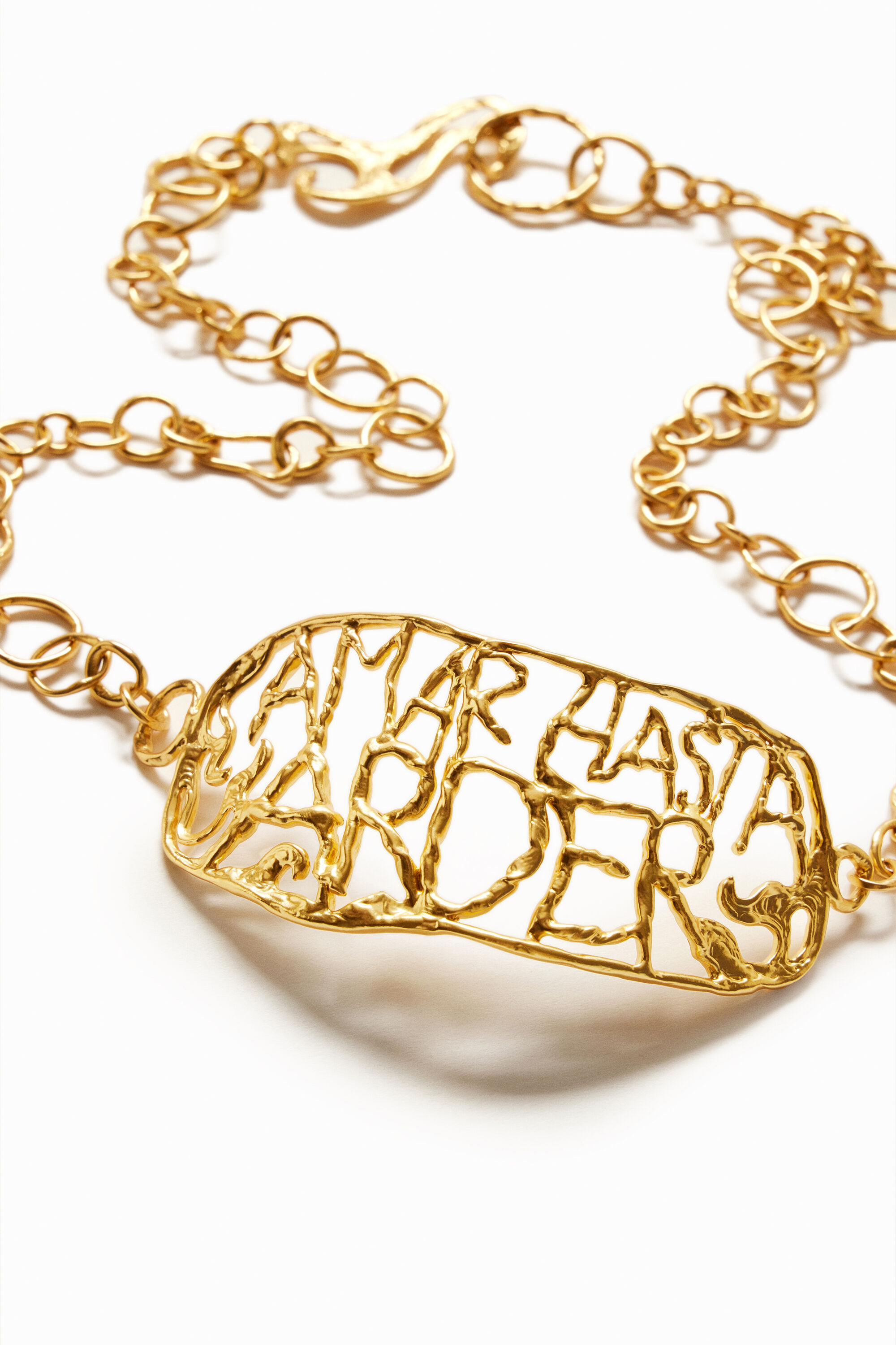 Choker XL mensaje ba&ntilde;o oro Zalio