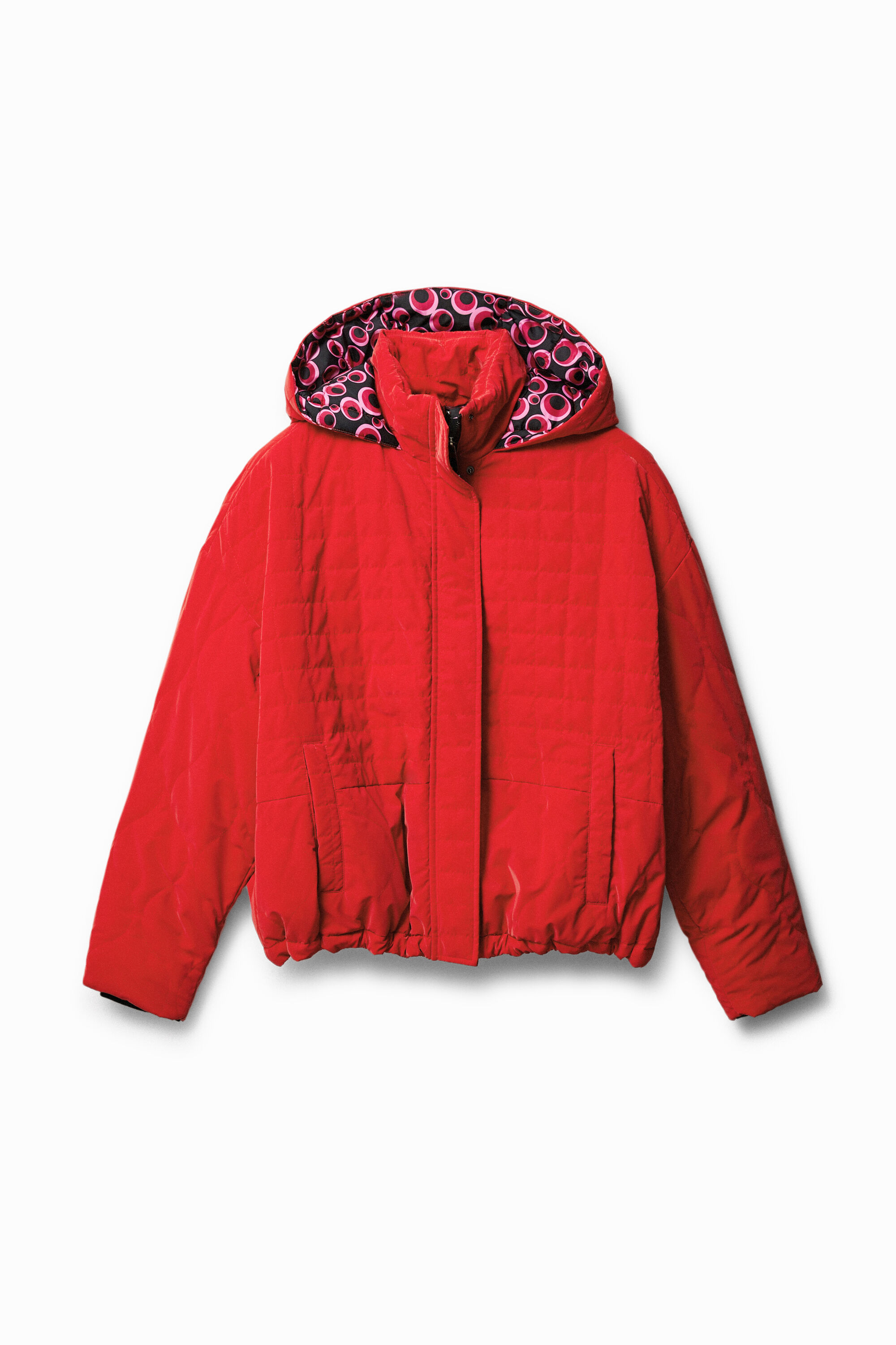 Chaqueta corta acolchada capucha