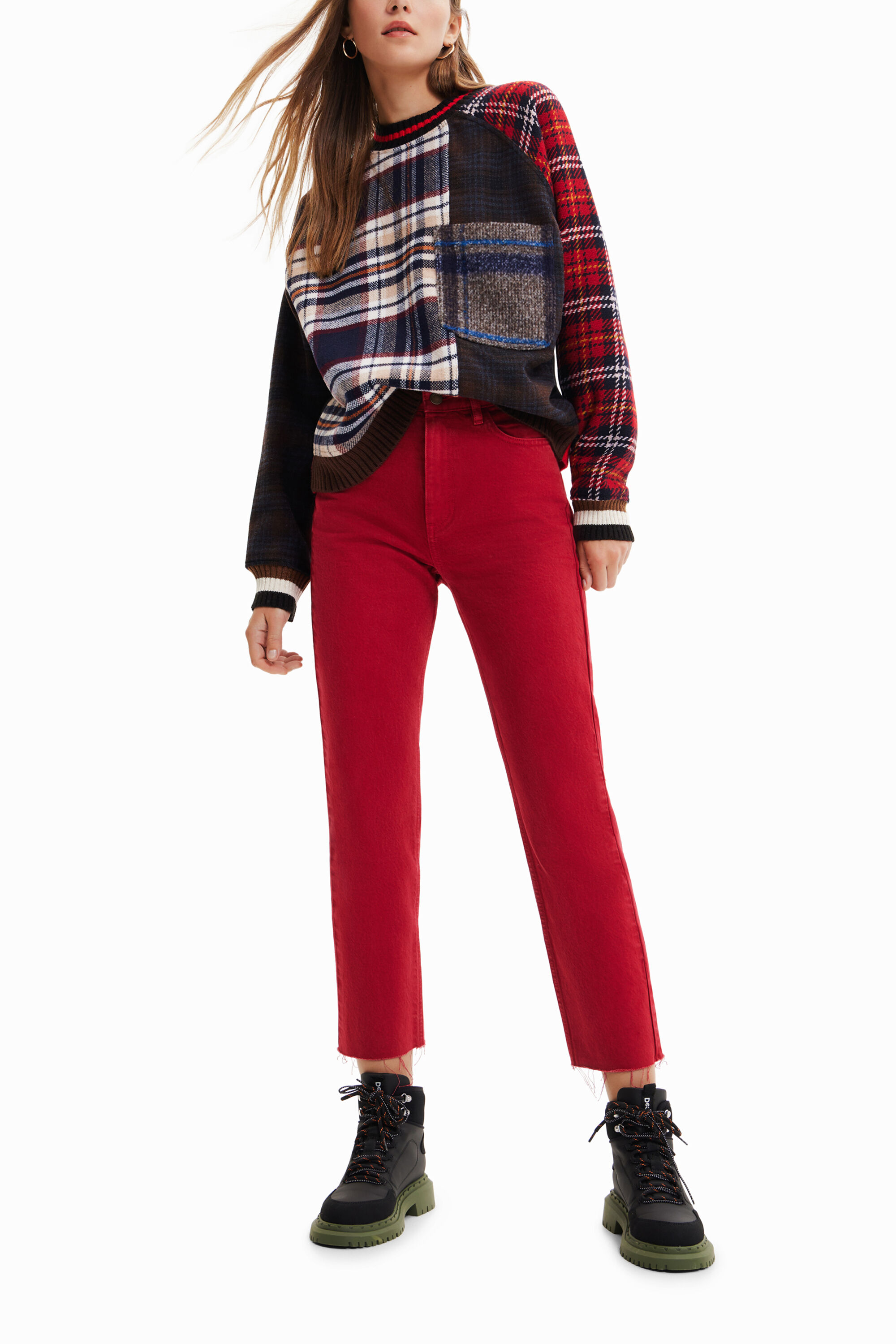 Sudadera lana tart&aacute;n