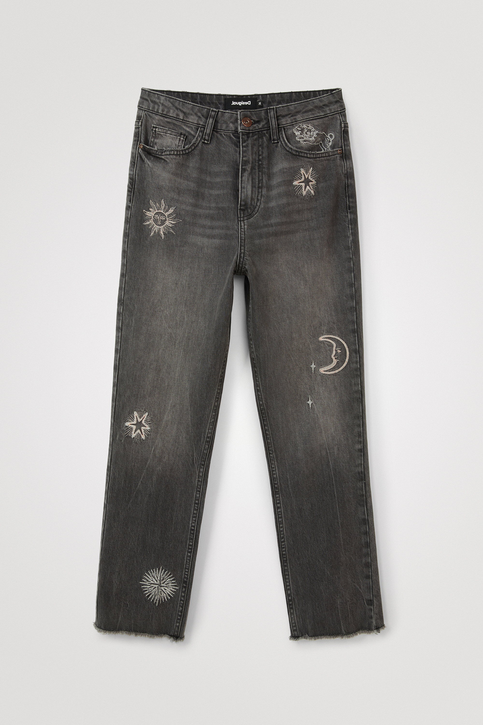 Pantal&oacute;n vaquero straight cropped cosmic