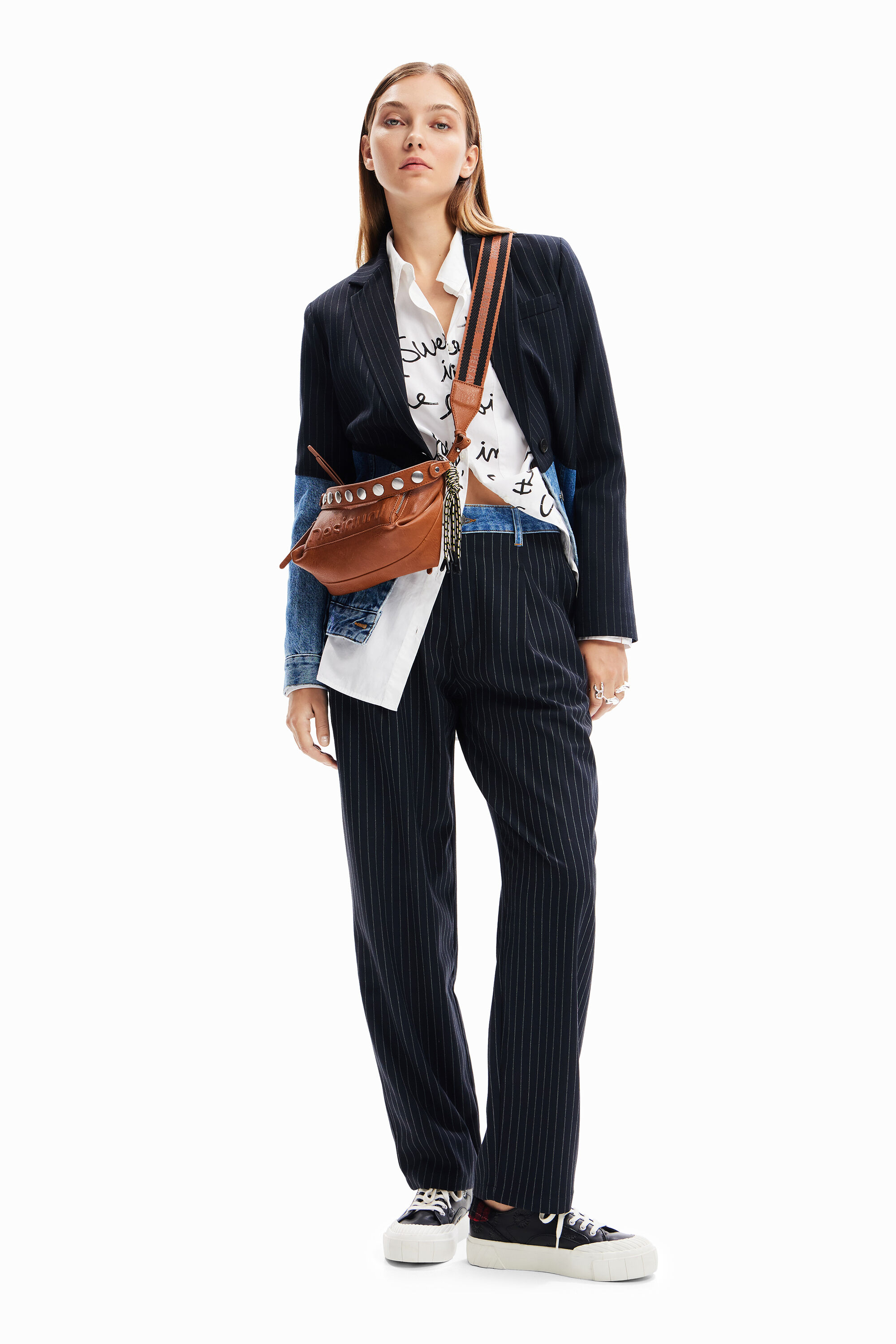 Blazer h&iacute;brida denim
