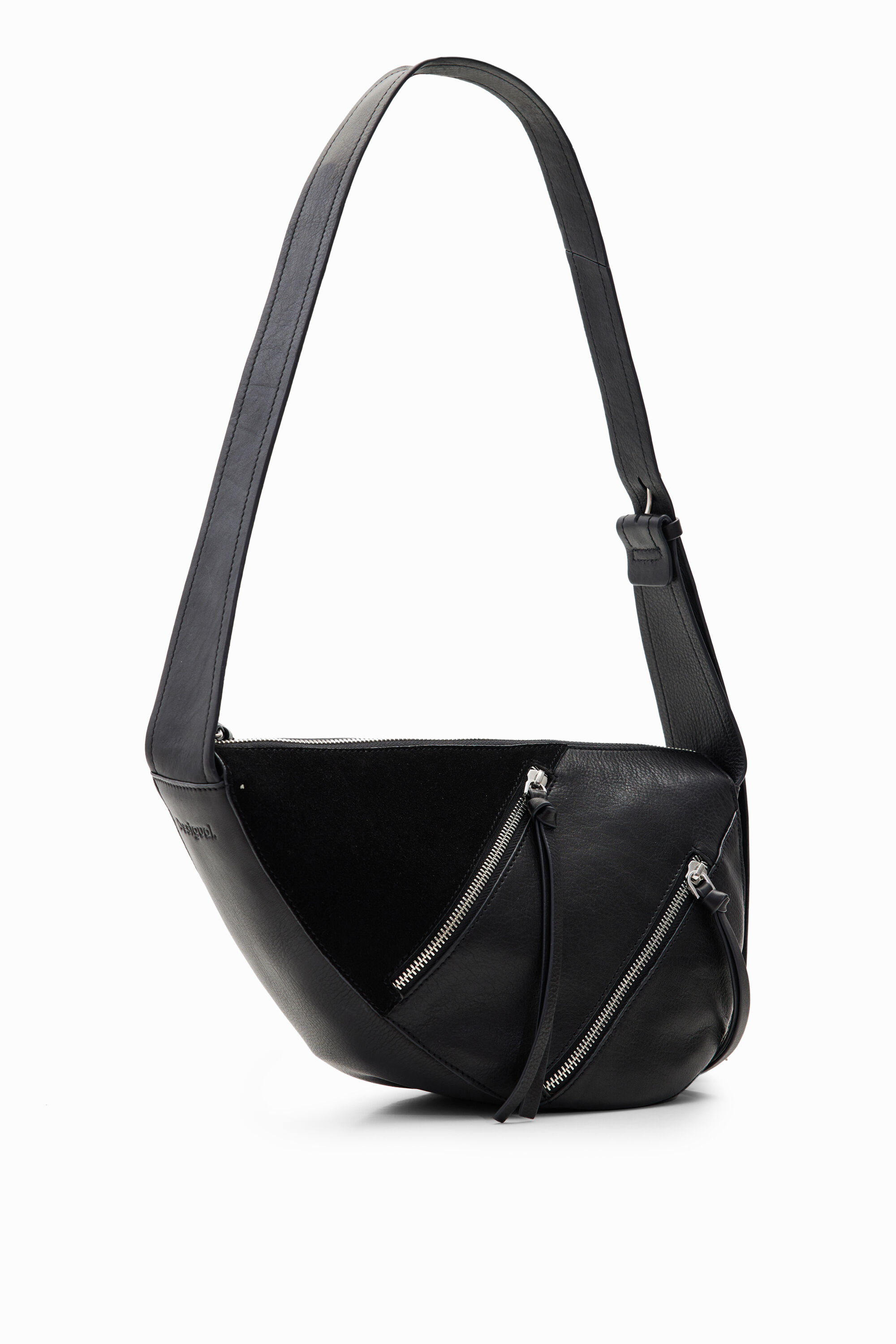 Bolso mediano piel cremalleras