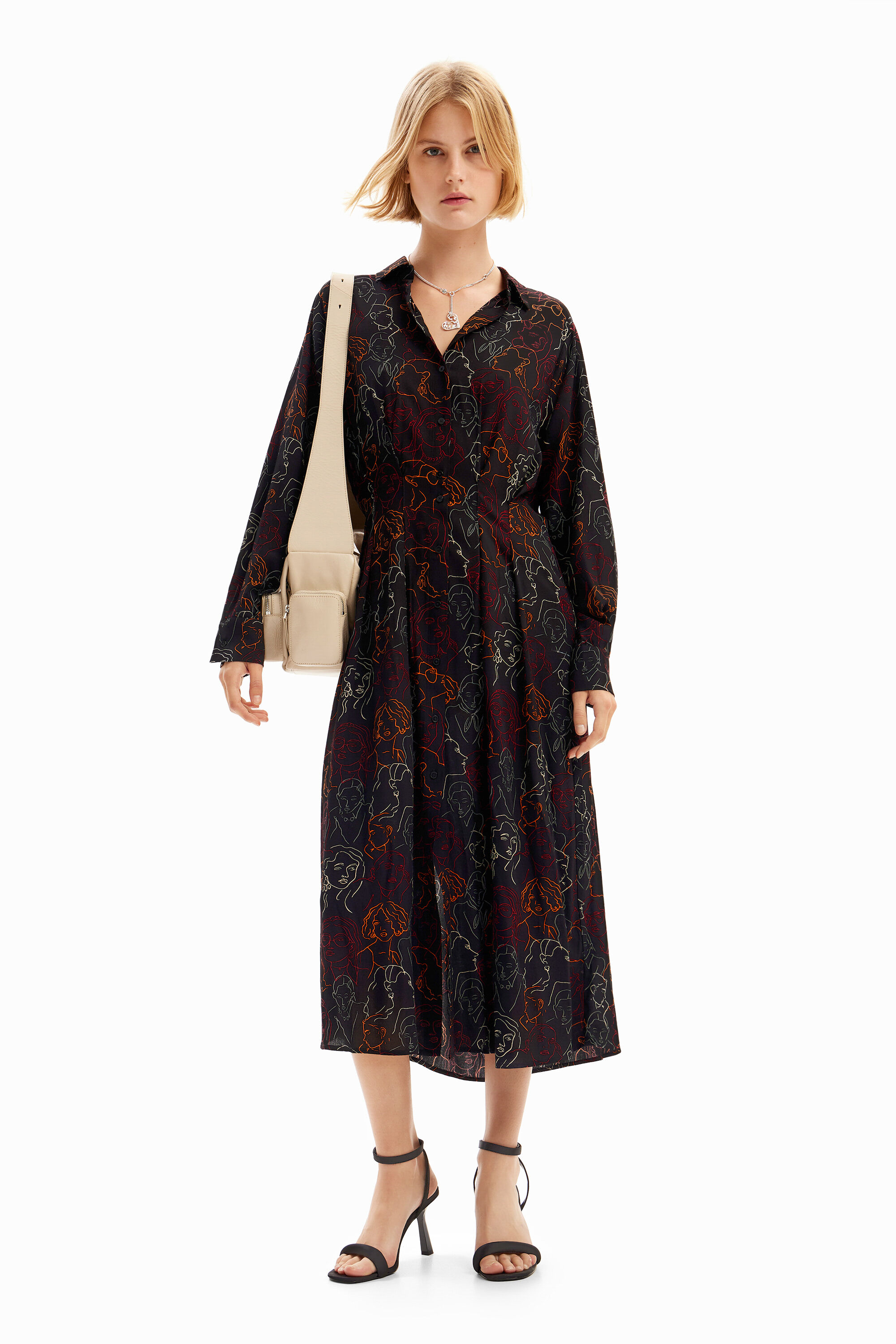 Vestido midi camisero caras