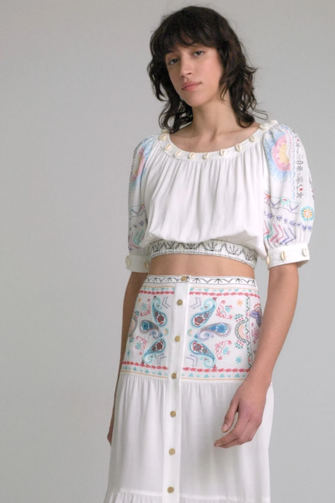 Falda larga paisley