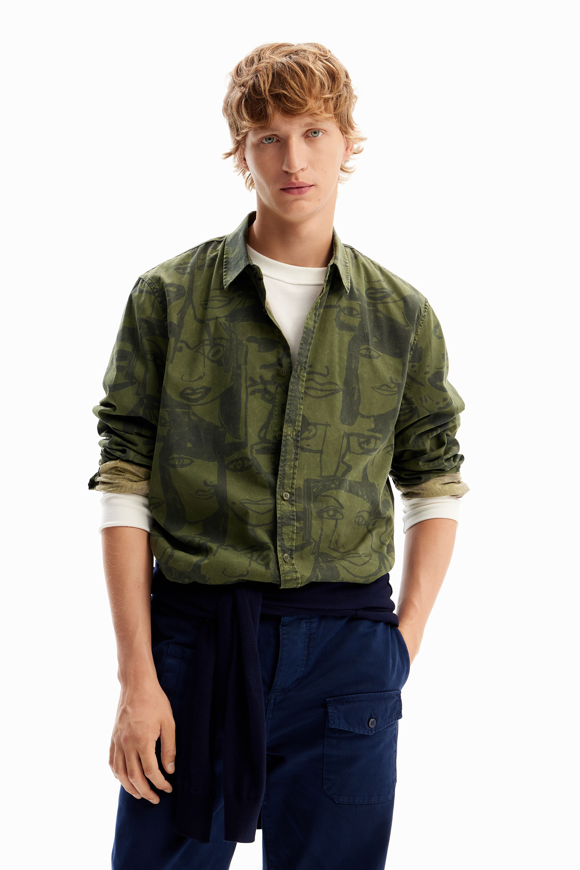 Camisa caras acid wash