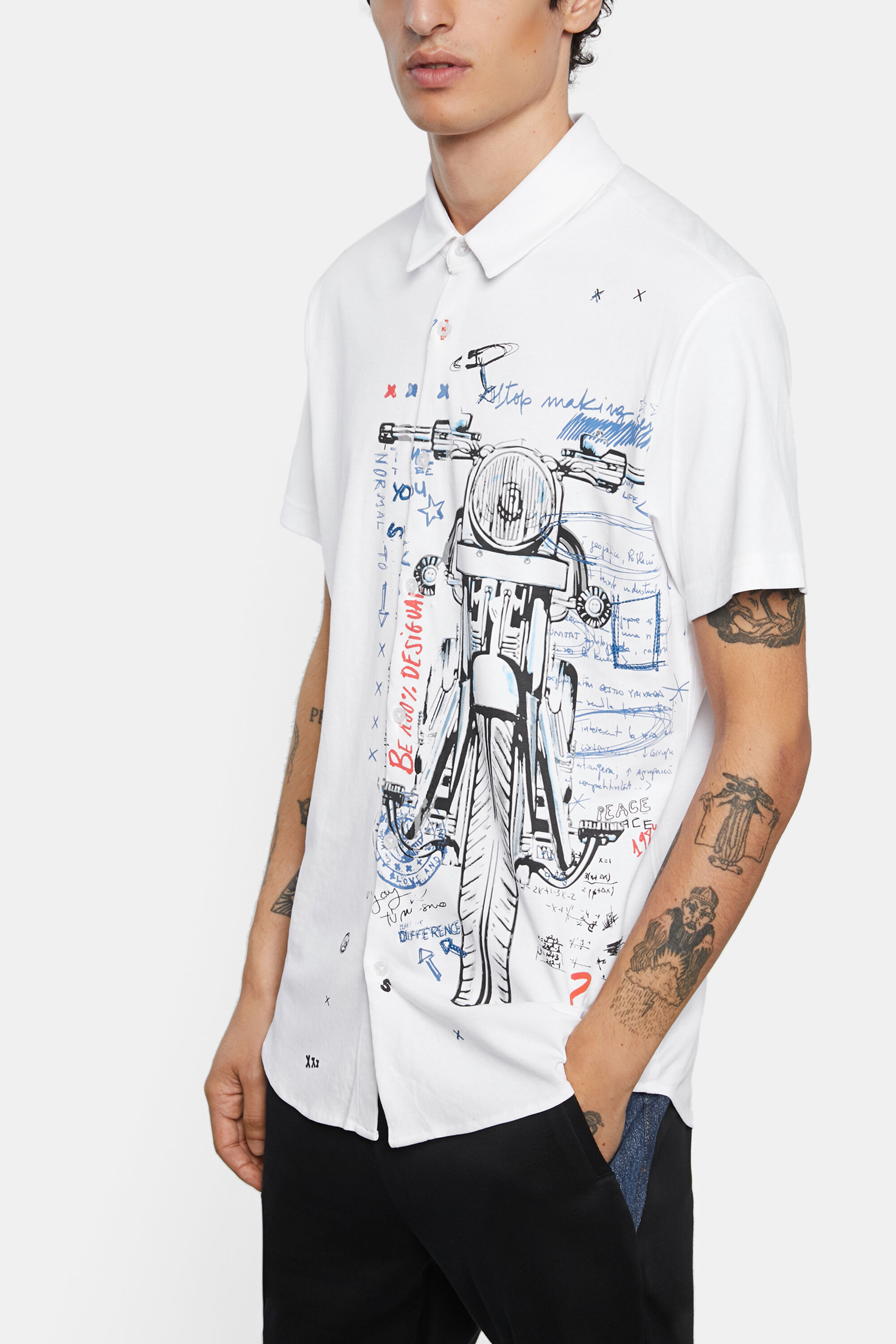 Camisa moto 100% algod&oacute;n