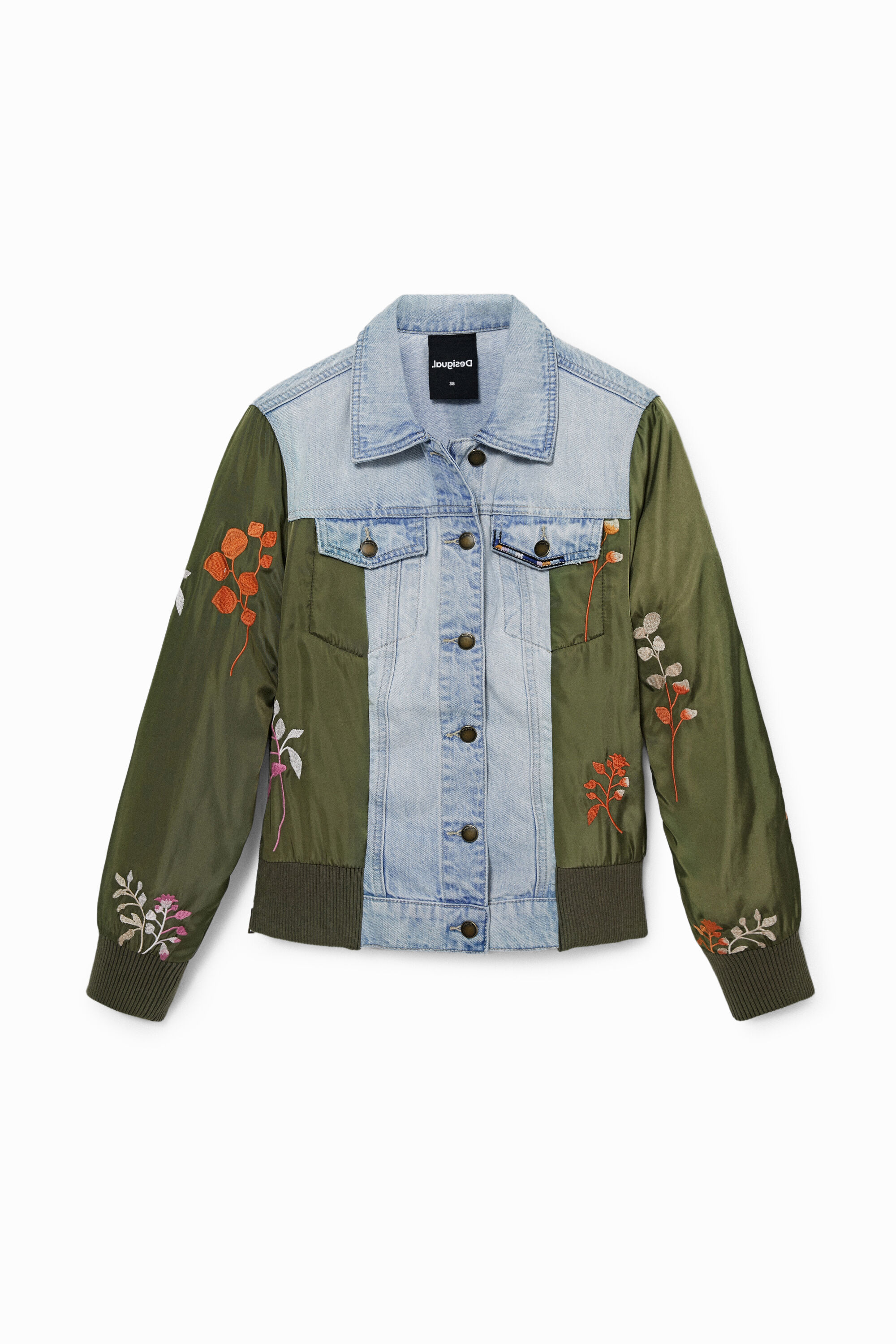 Chaqueta h&iacute;brida denim bomber