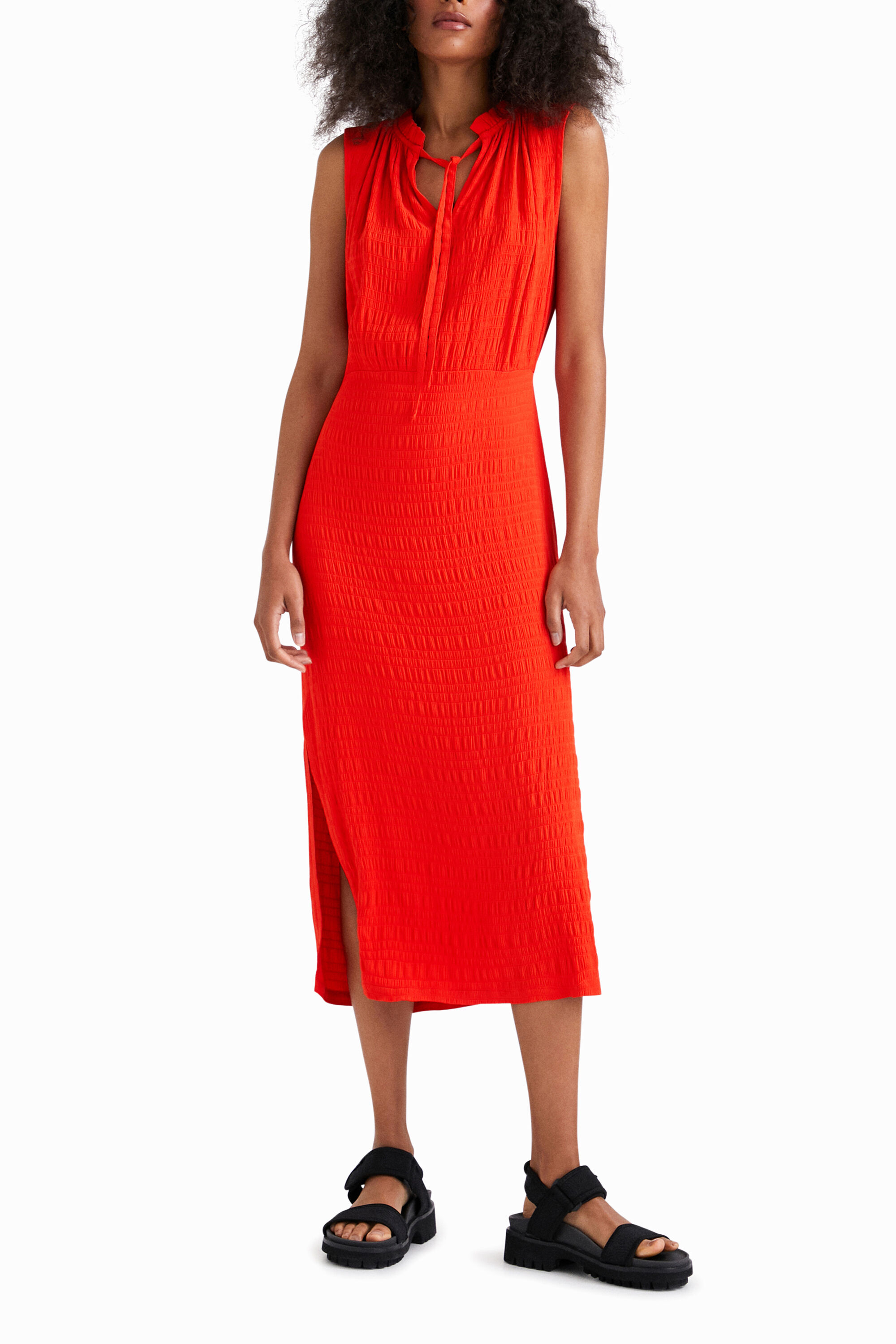 Vestido midi textura