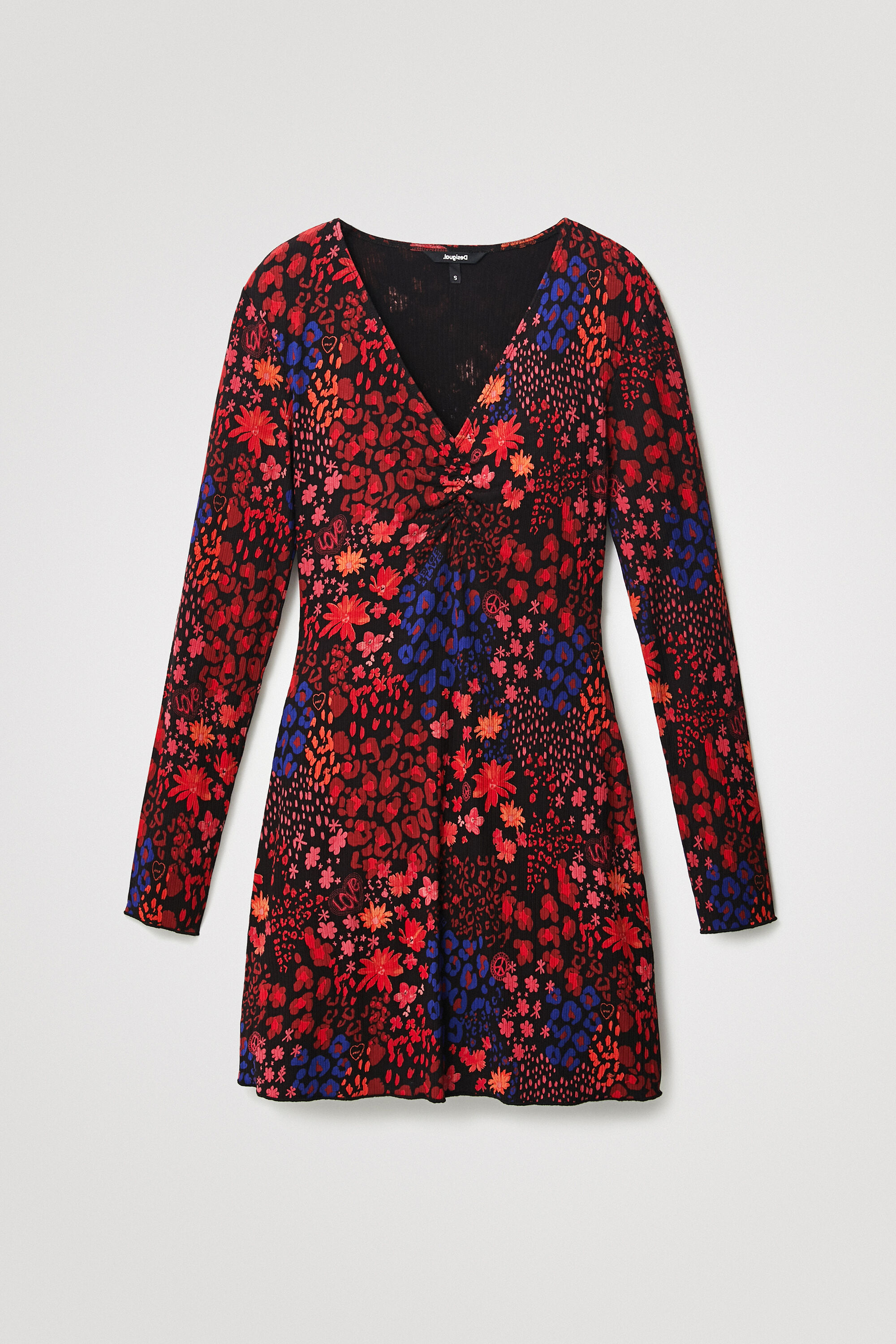 Vestido corto slim flores