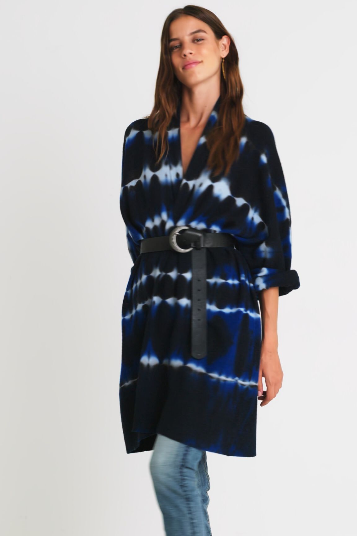 Chaqueta abierta punto tie-dye
