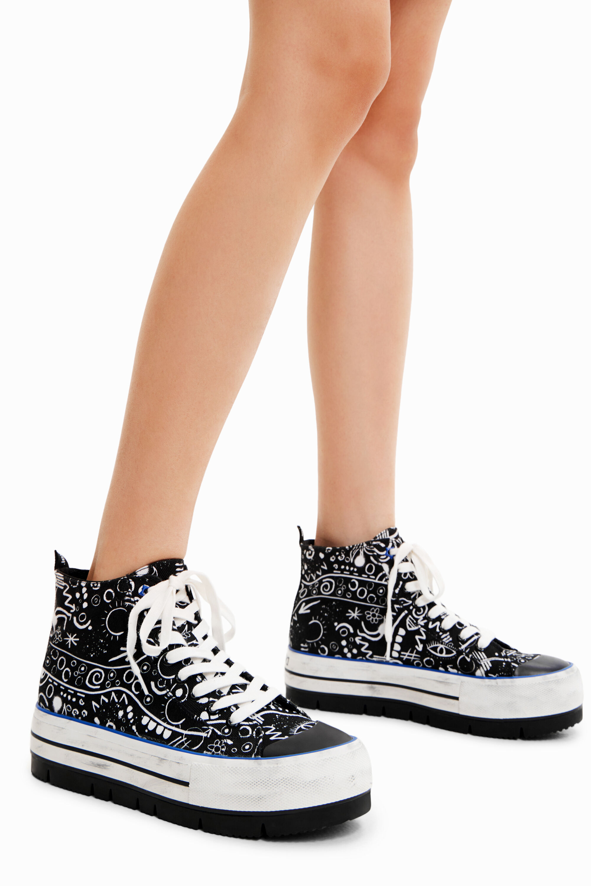 Sneaker altas plataforma dibujos