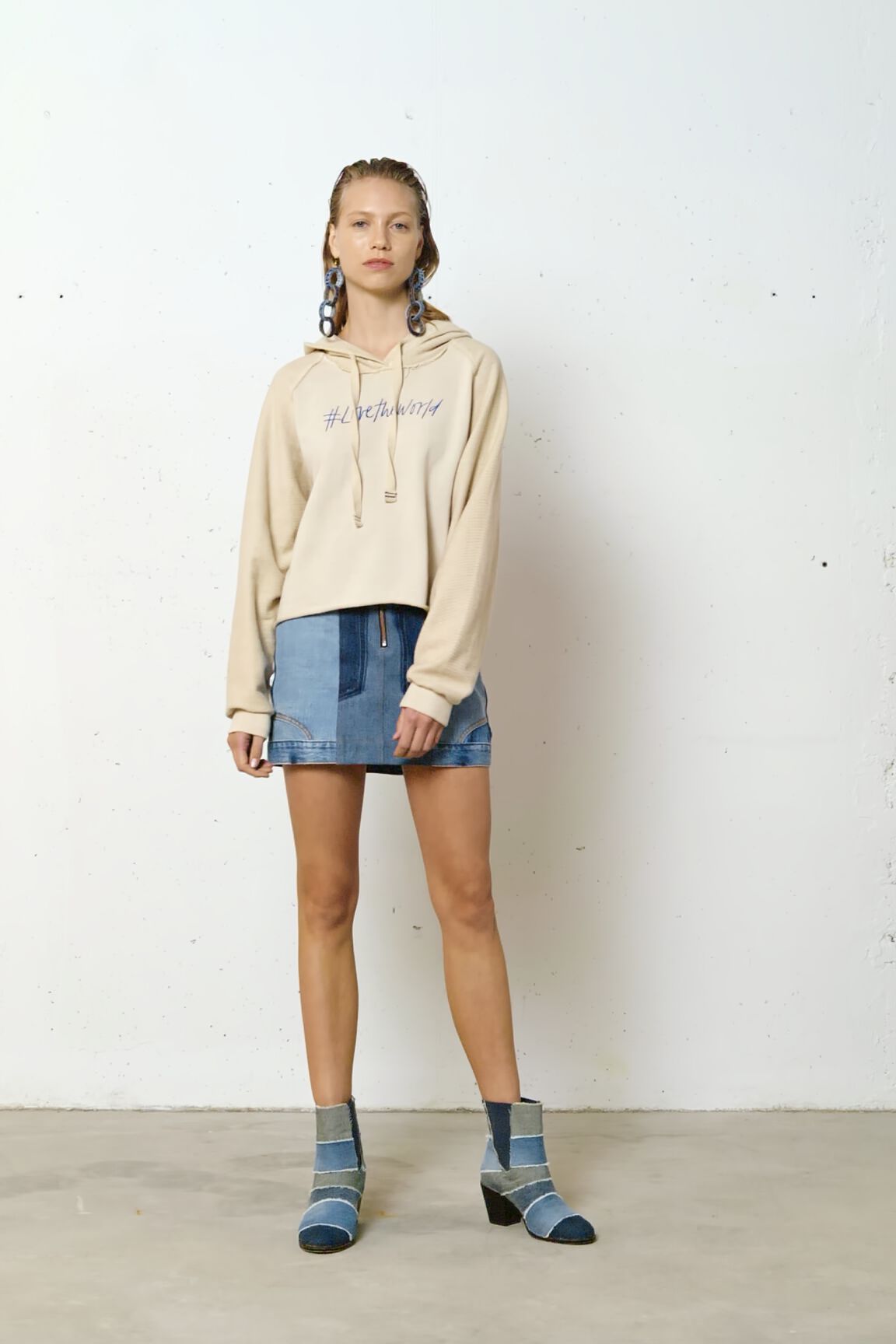 Sudadera corta algod&oacute;n reciclado