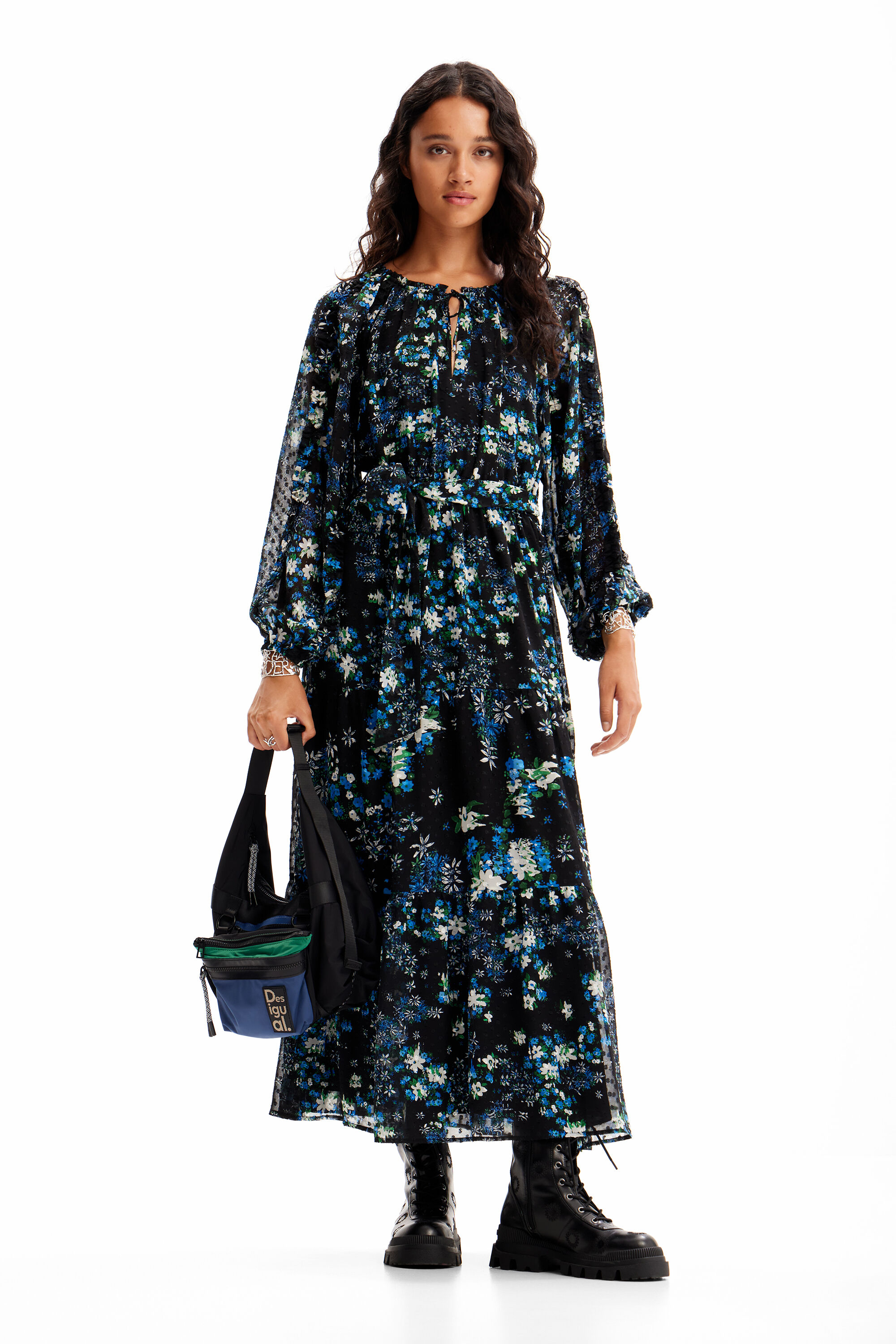 Vestido midi plumeti flores