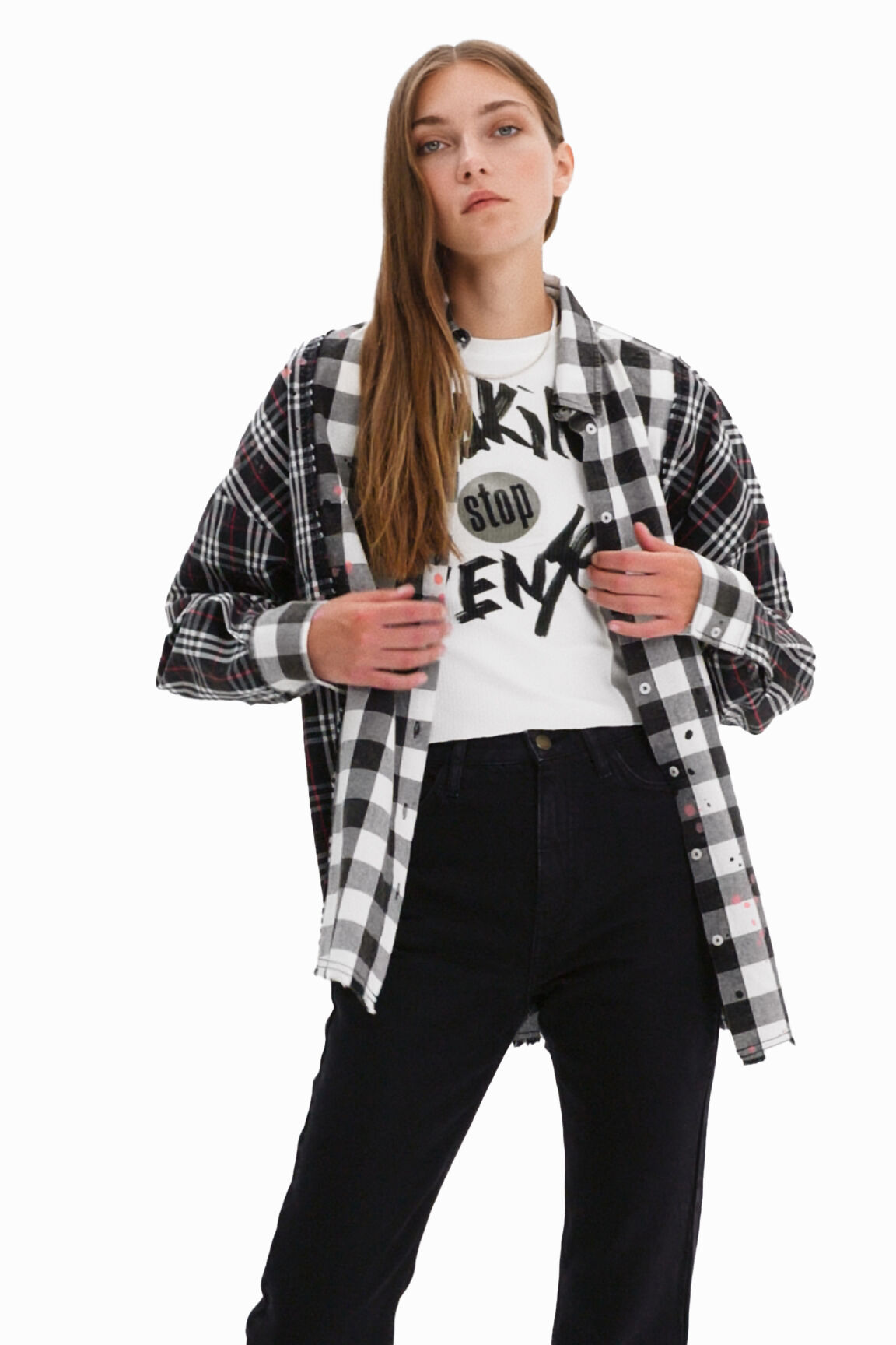 Camisa patchwork cuadros