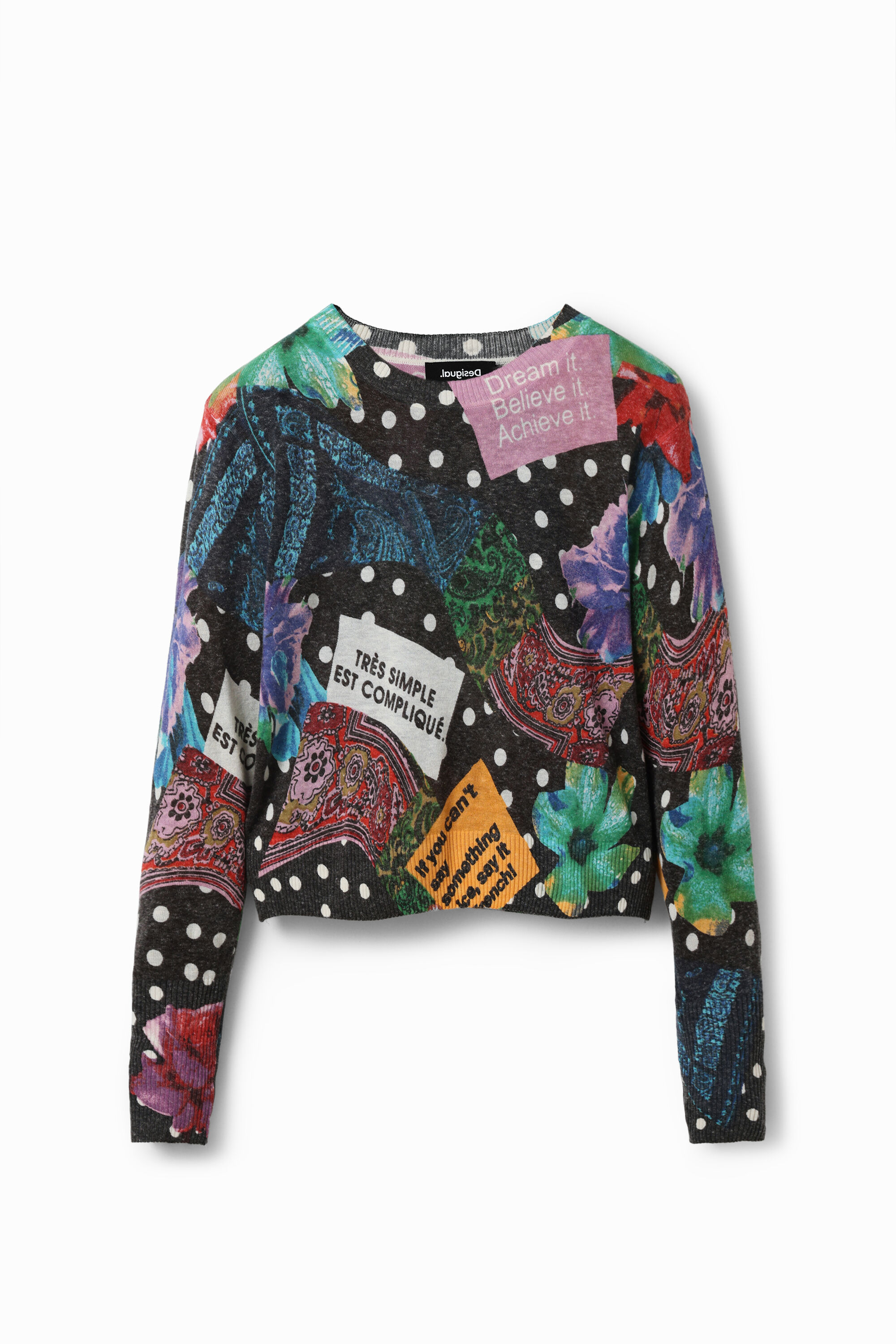 Jersey estampado lunares y paisley