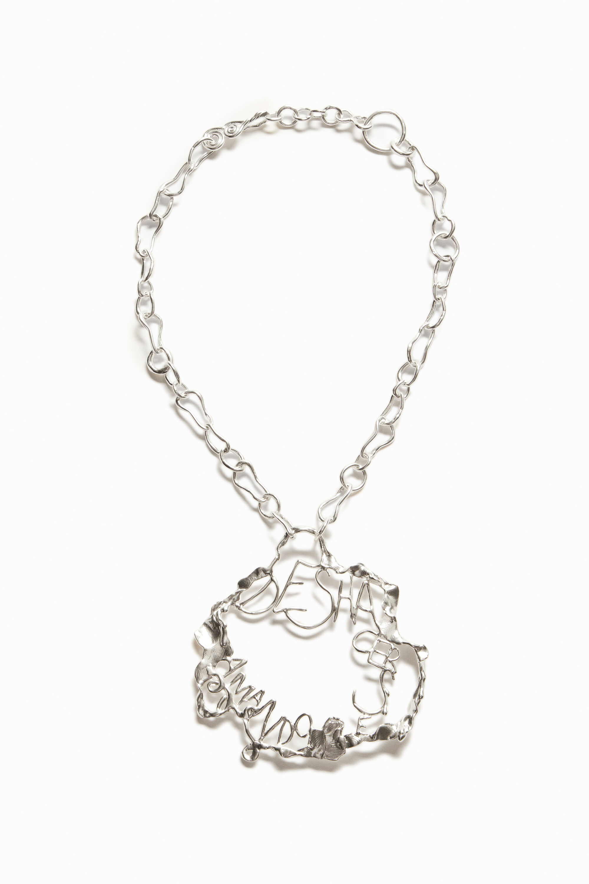 Collar mensaje ba&ntilde;o plata Zalio