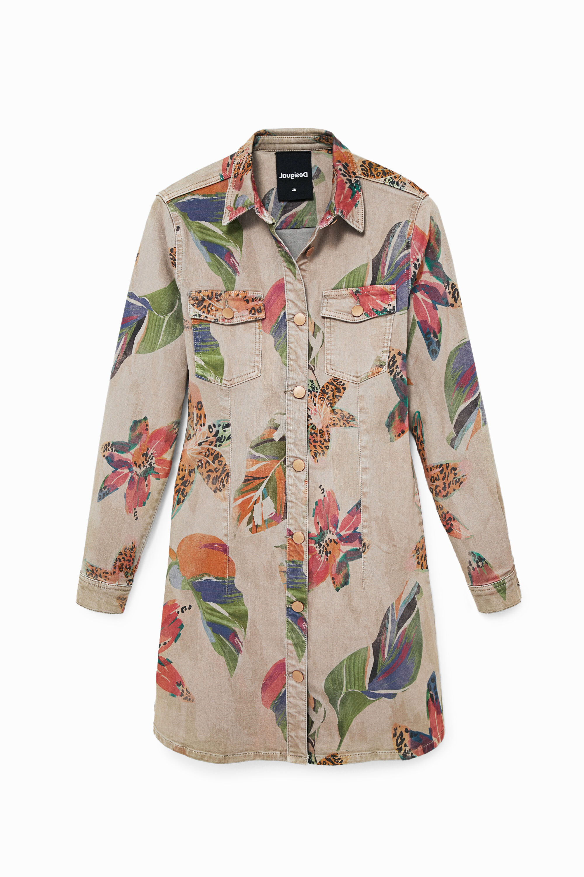 Vestido camisero camoflower