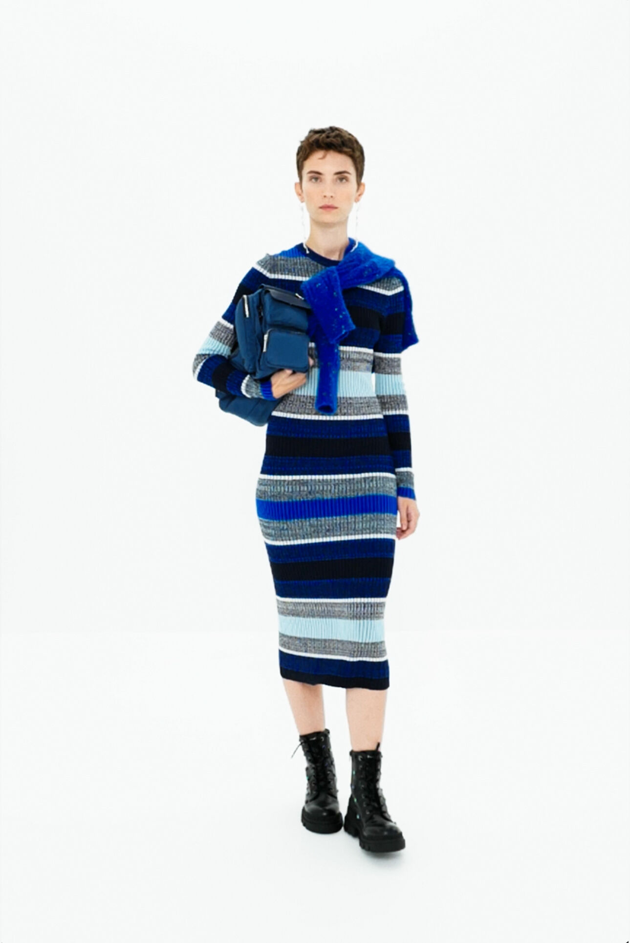 Vestido midi canal&eacute; rayas