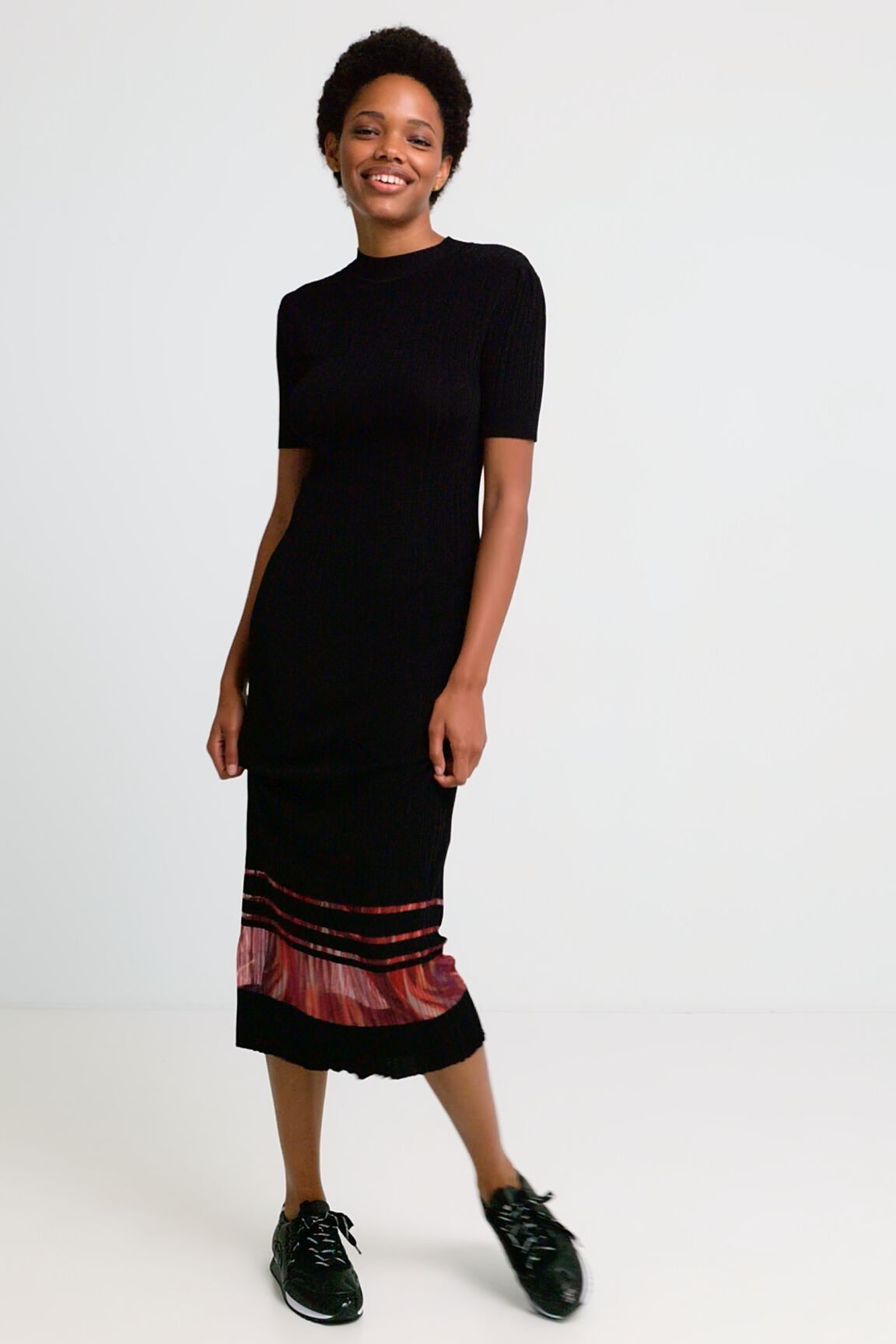 Vestido midi plisado