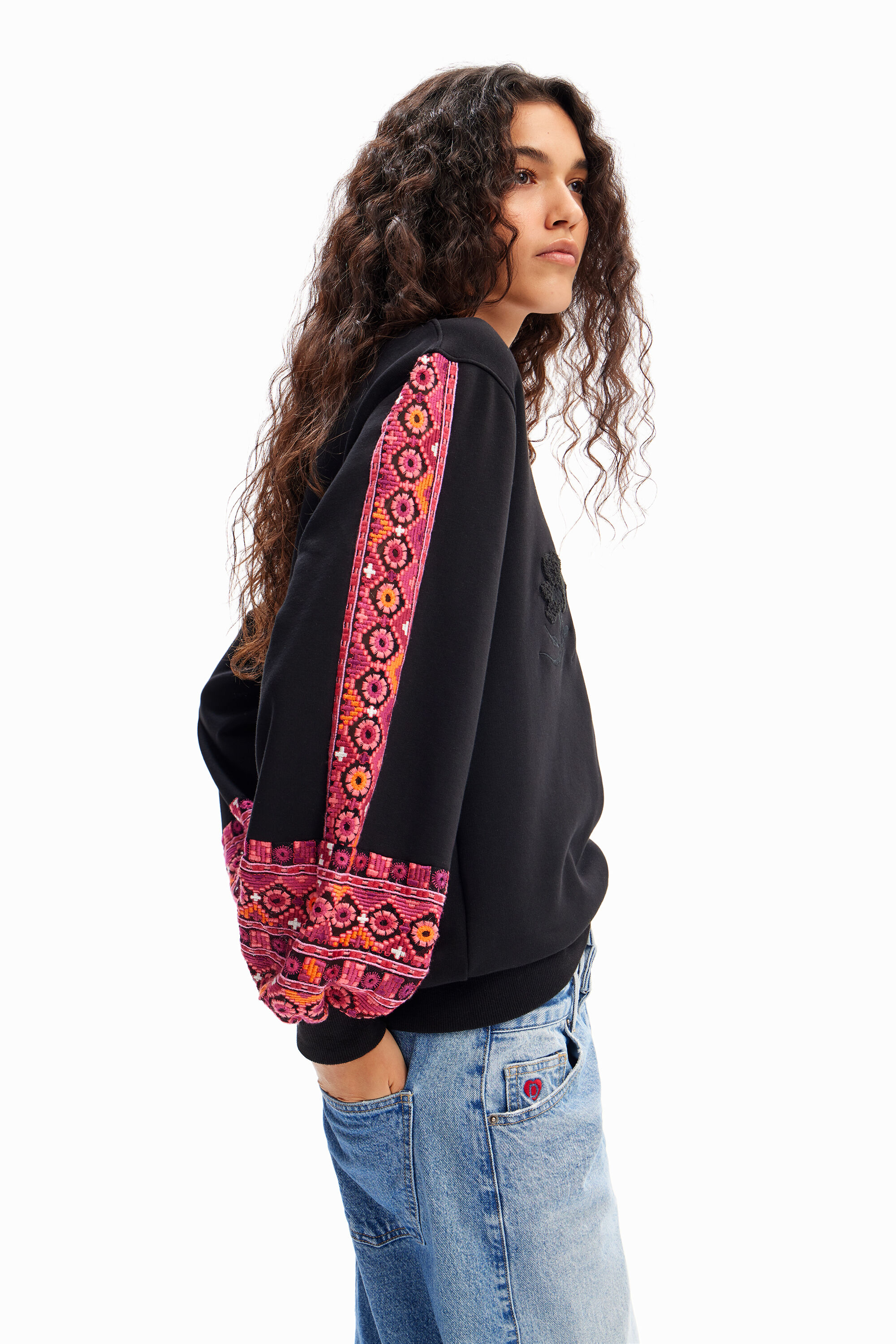 Sudadera abullonada bordados
