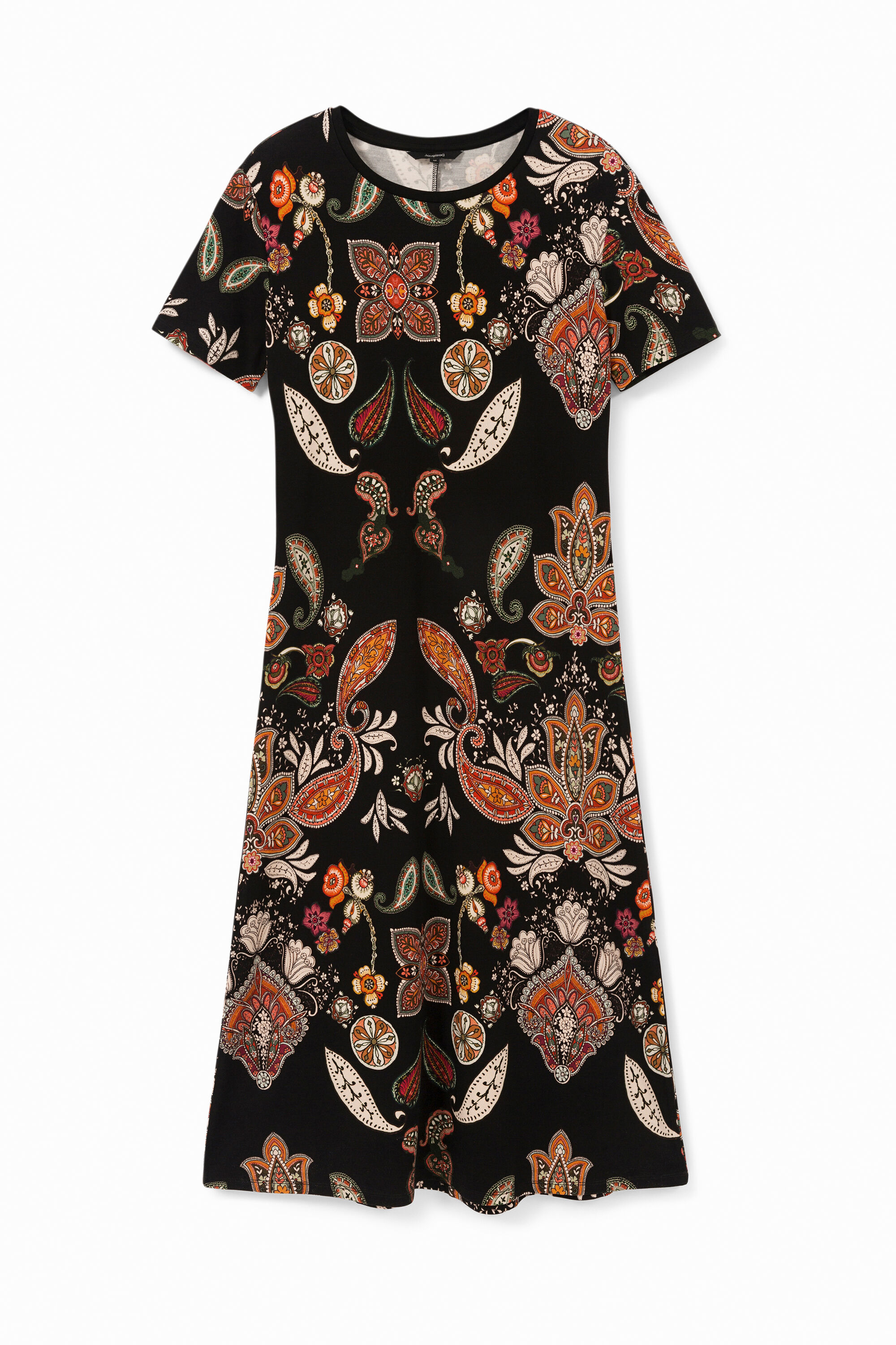 Vestido midi estampaci&oacute;n paisley