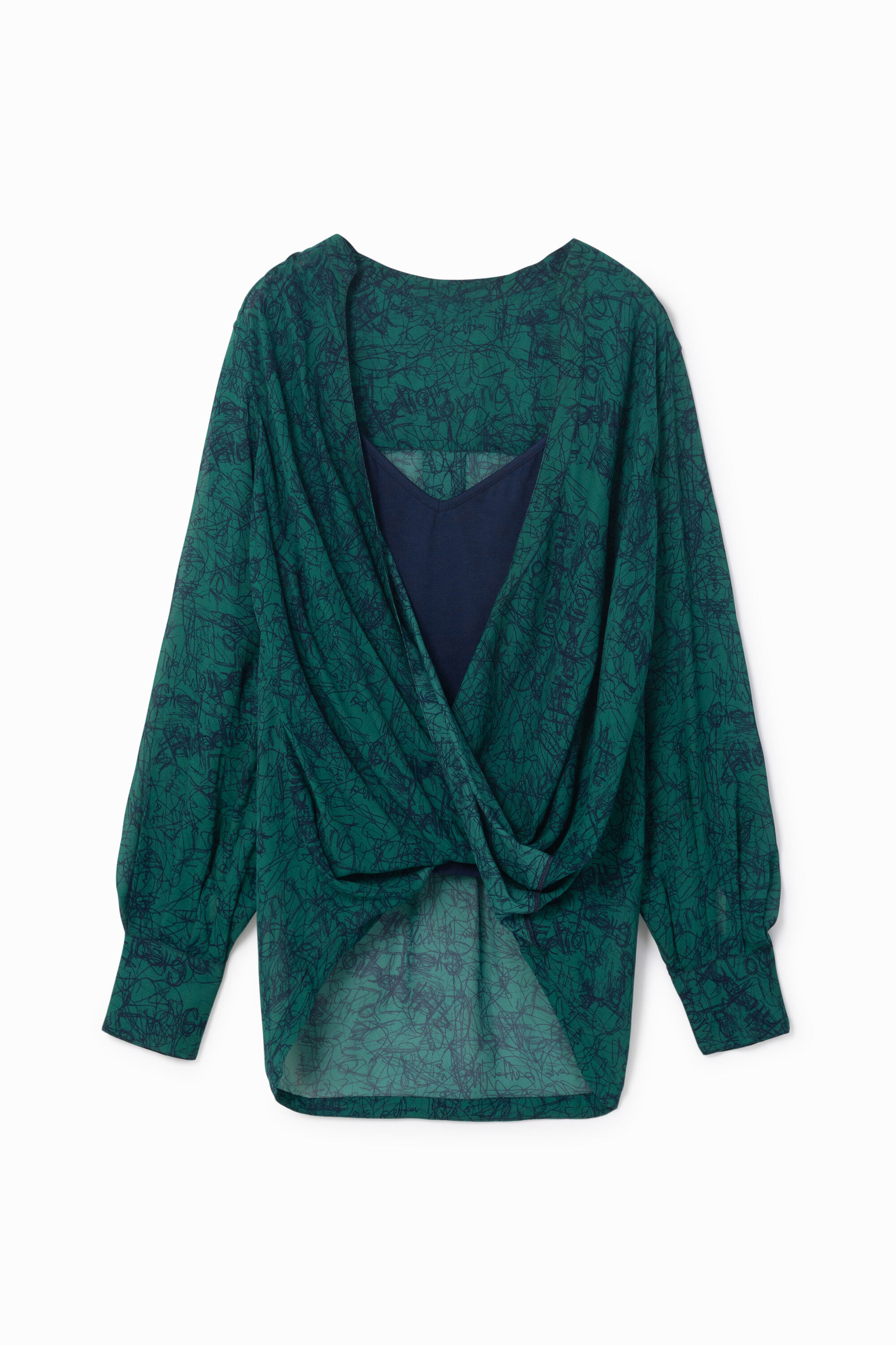 Doble blusa cruzada delantera