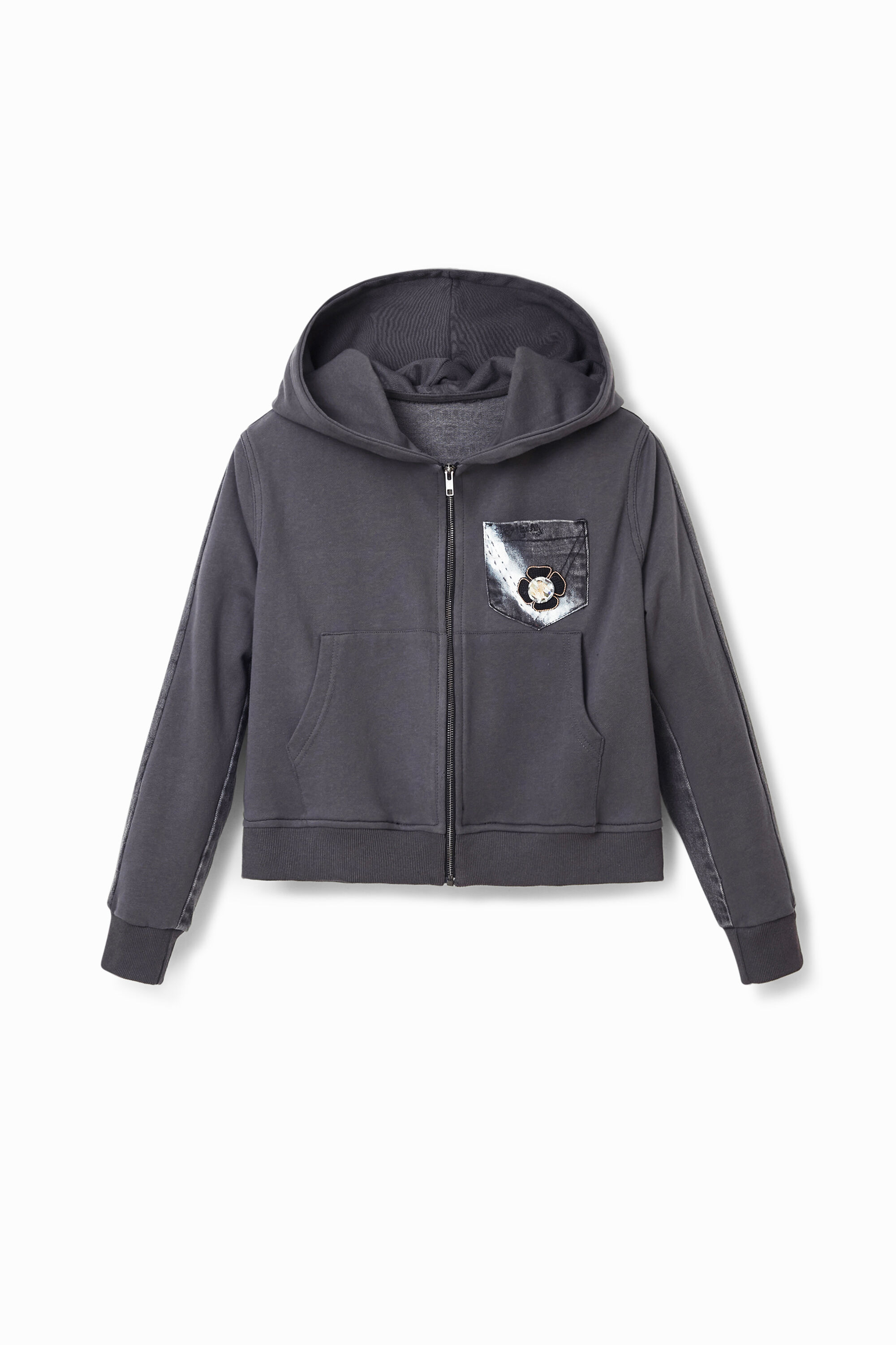 Sudadera corta h&iacute;brida "Eat More Art"