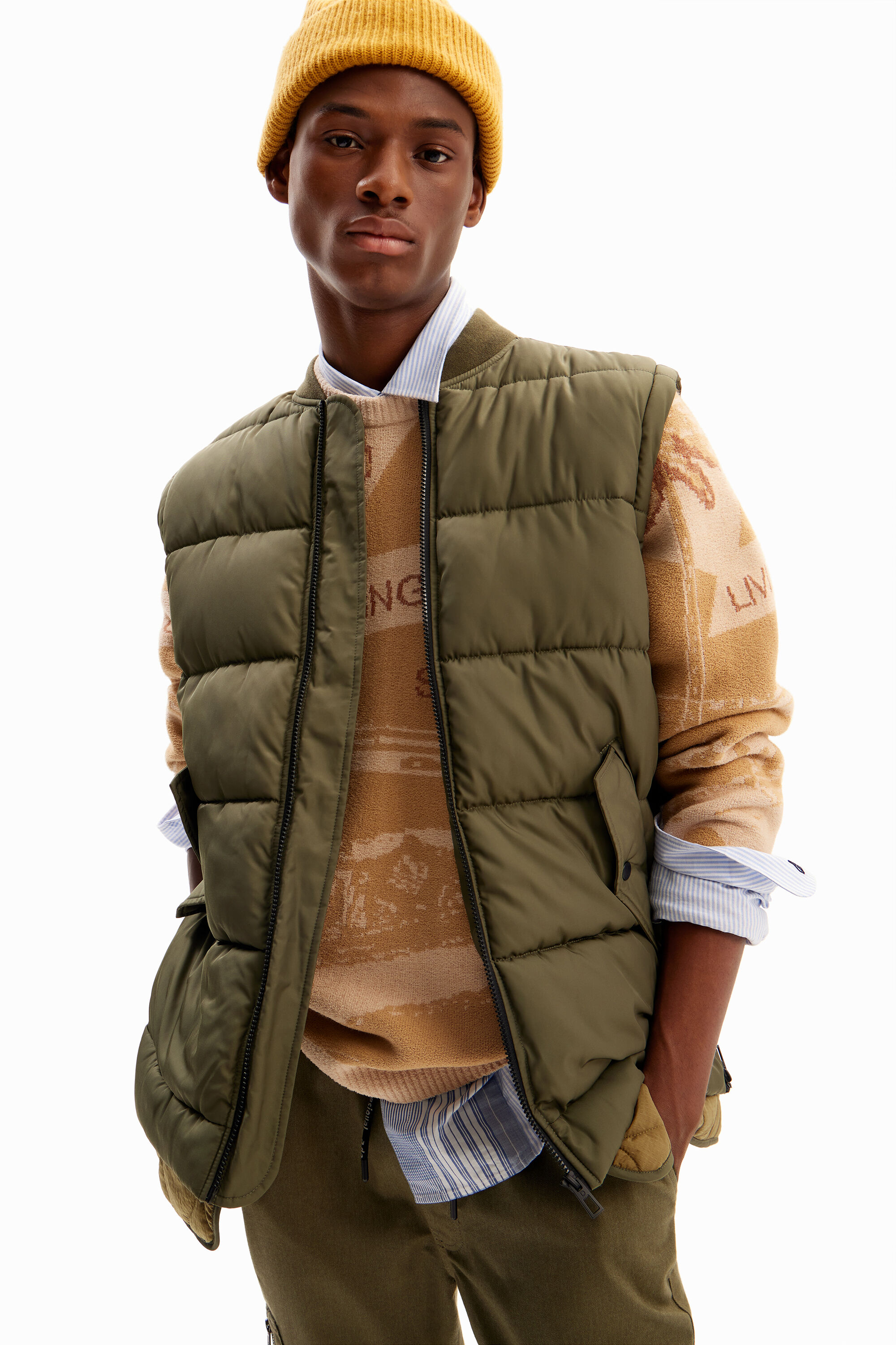 Bomber acolchada desmontable