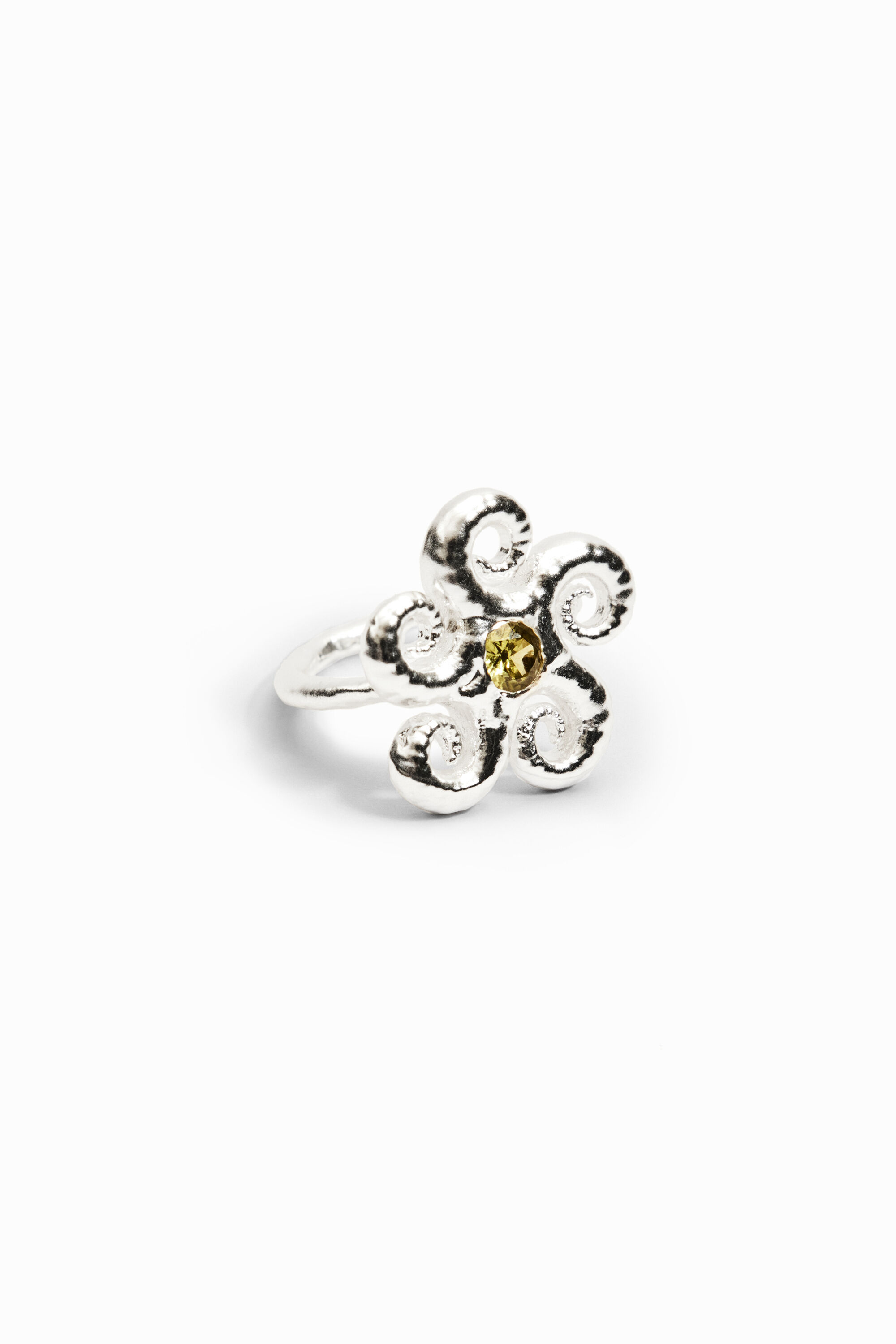 Anillo estrella ba&ntilde;o plata Zalio