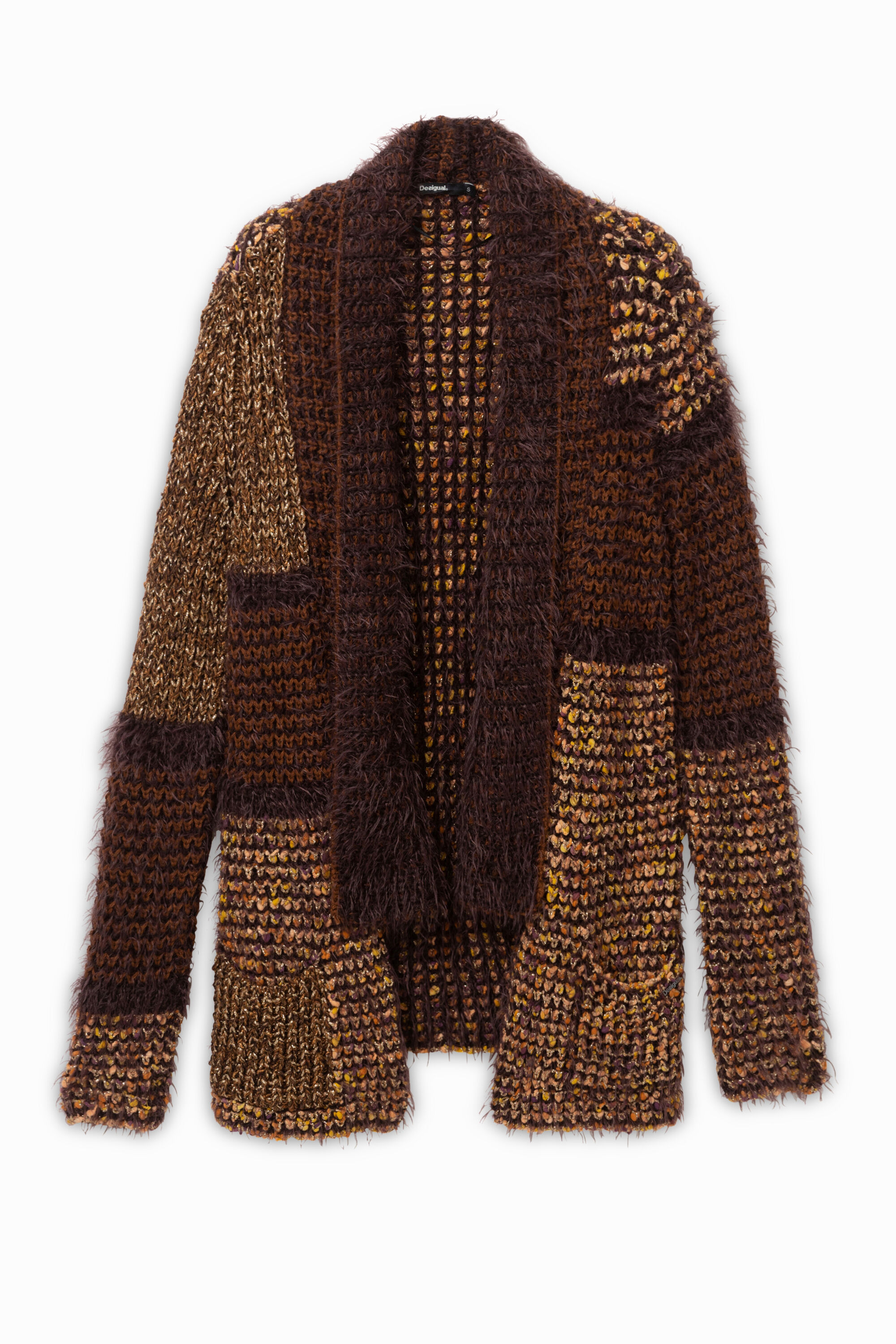 Chaqueta abierta gruesa patch