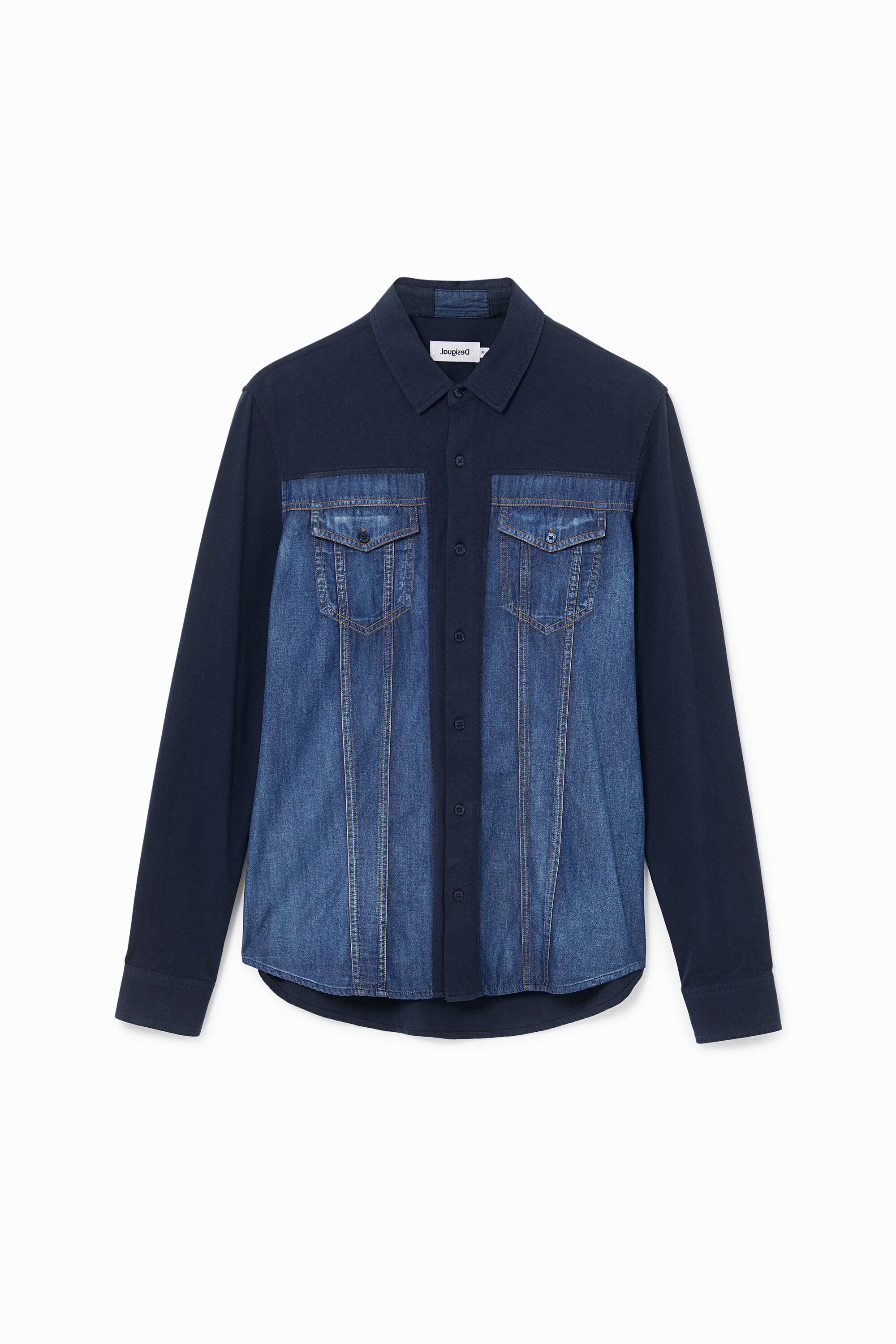 Camisa regular bimateria